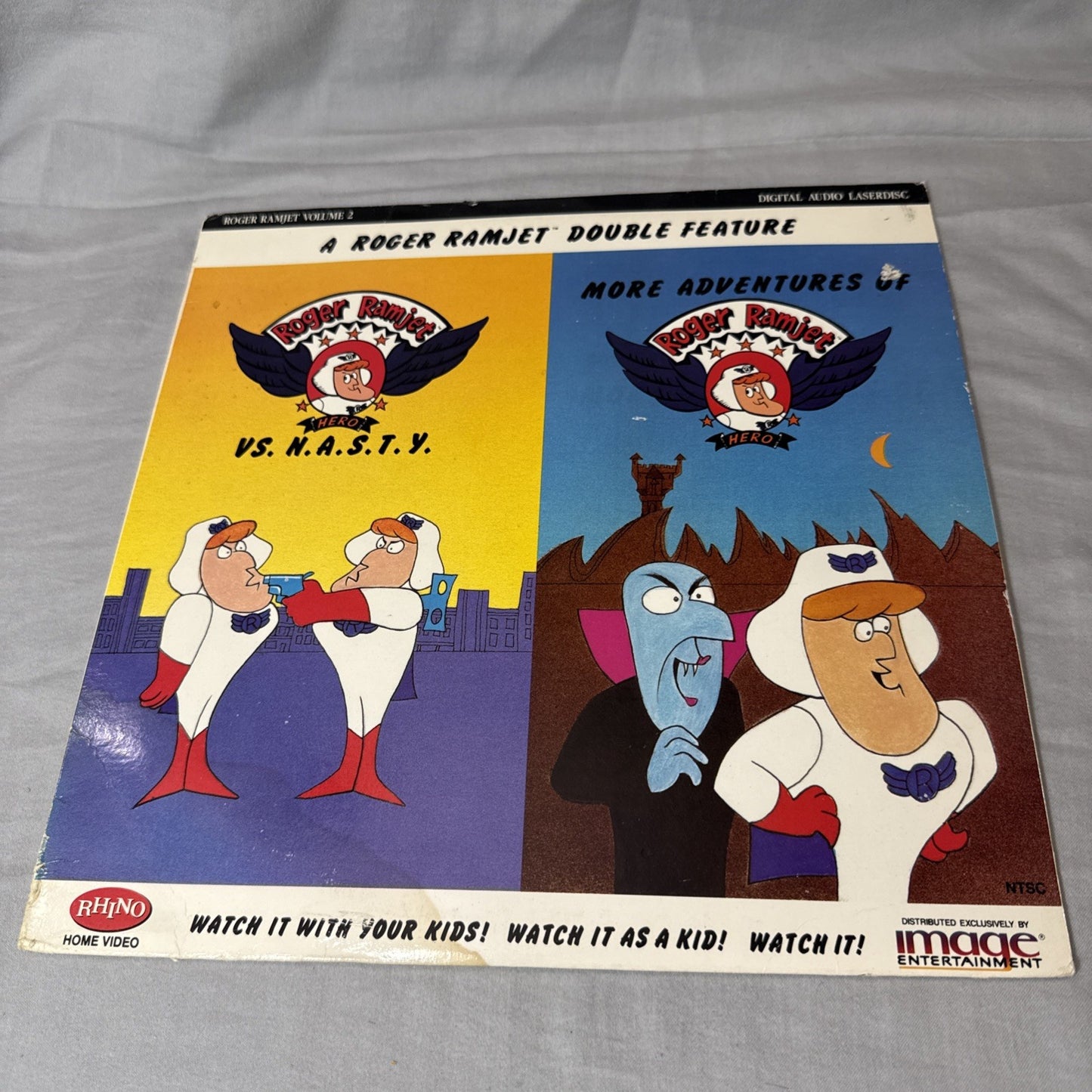 Roger Ramjet Double Feature LaserDisc Nasty Hero Rhino Home Video Animated OOP