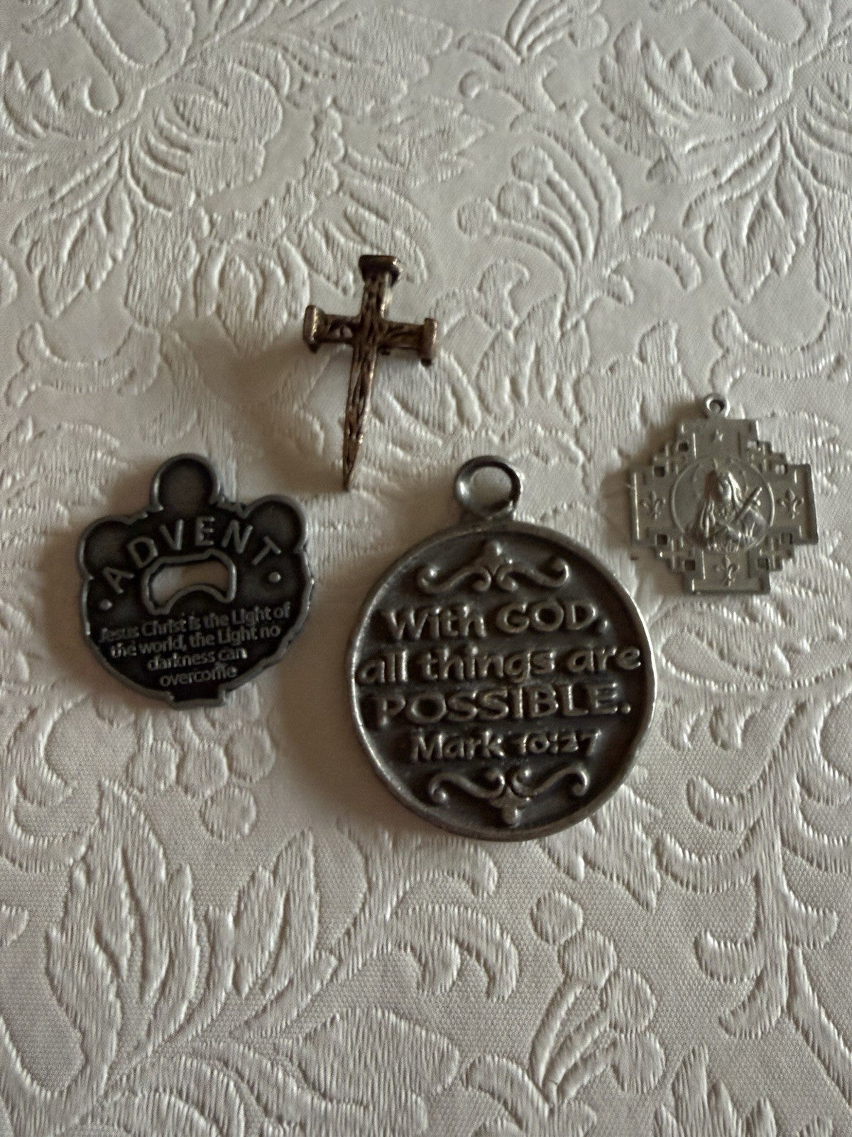 Vintage Catholic Religious Lot Medals Cards Guardian Angel Guardian Pin Bookmark