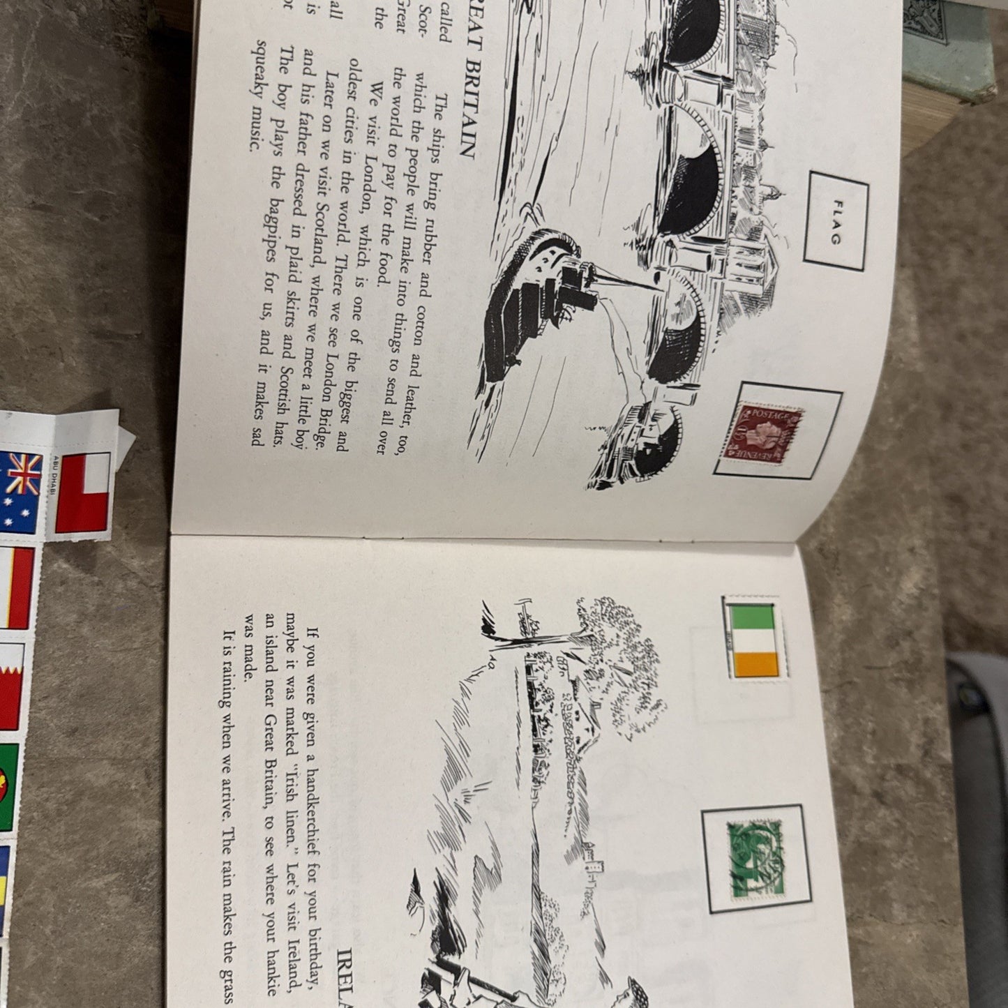 1952 Stamps and Flags of the World Stamp Book Extra Stamps Lot