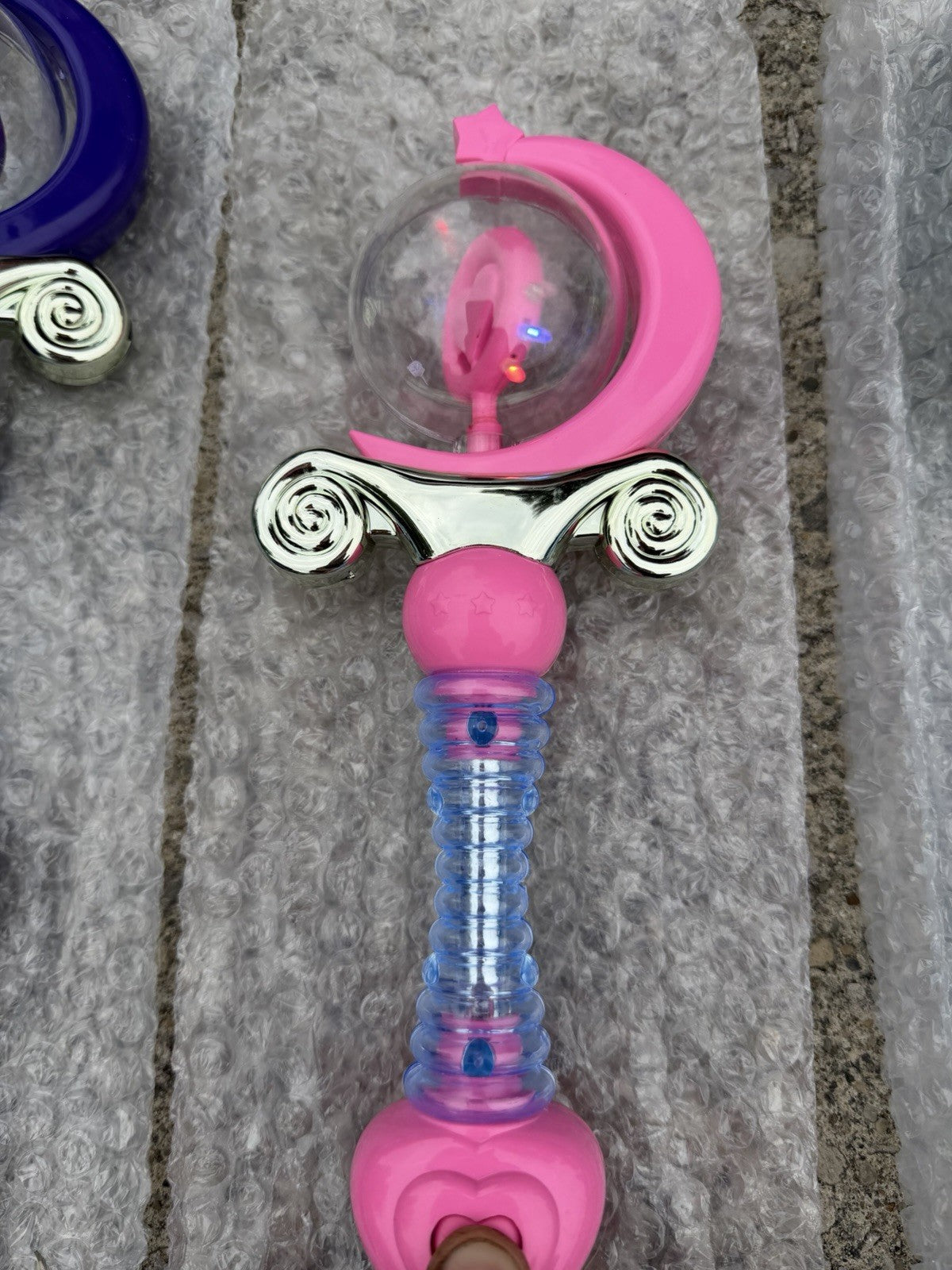 Lot of 5 Vintage Light Up Moon Scepter Wands Princess Costume Party Favor NOS