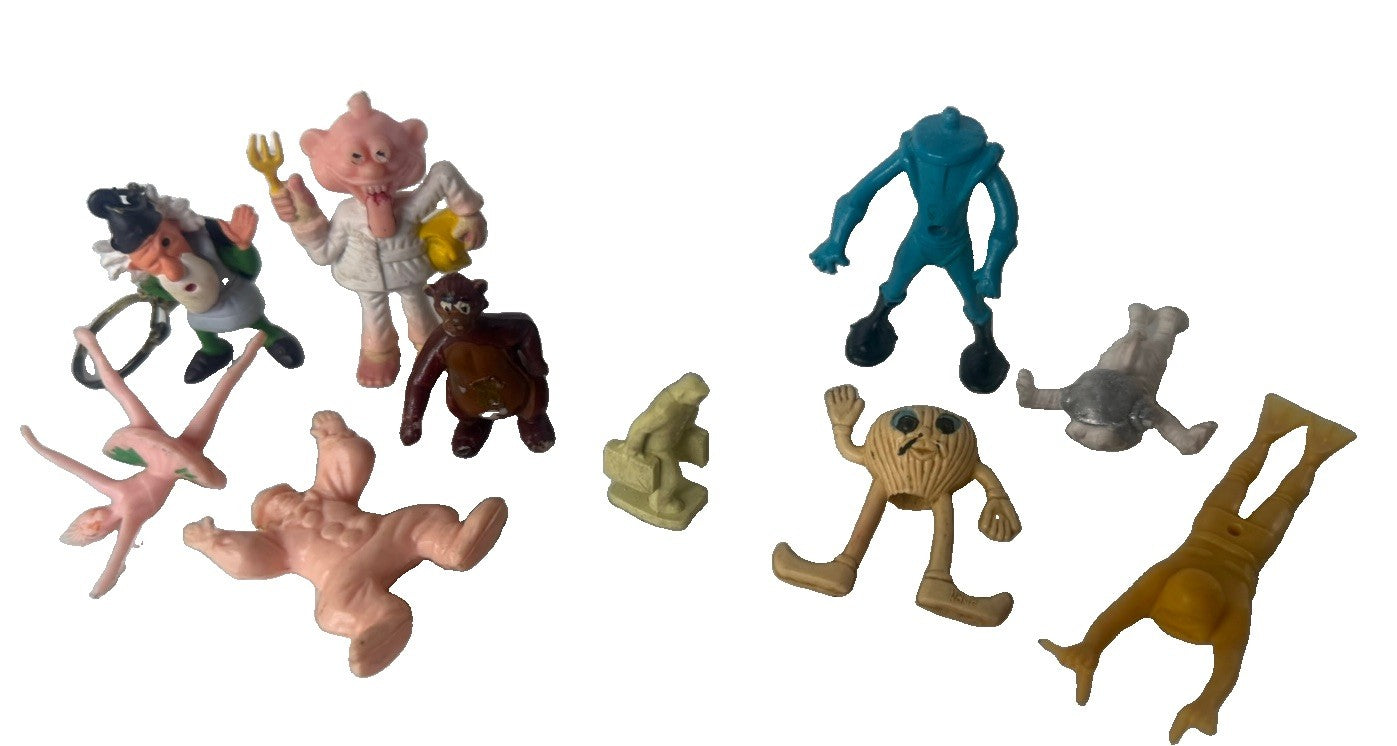 Vintage Plastic Figure Lot - Marx Disneykins, Munch Bunch, Flippy & More