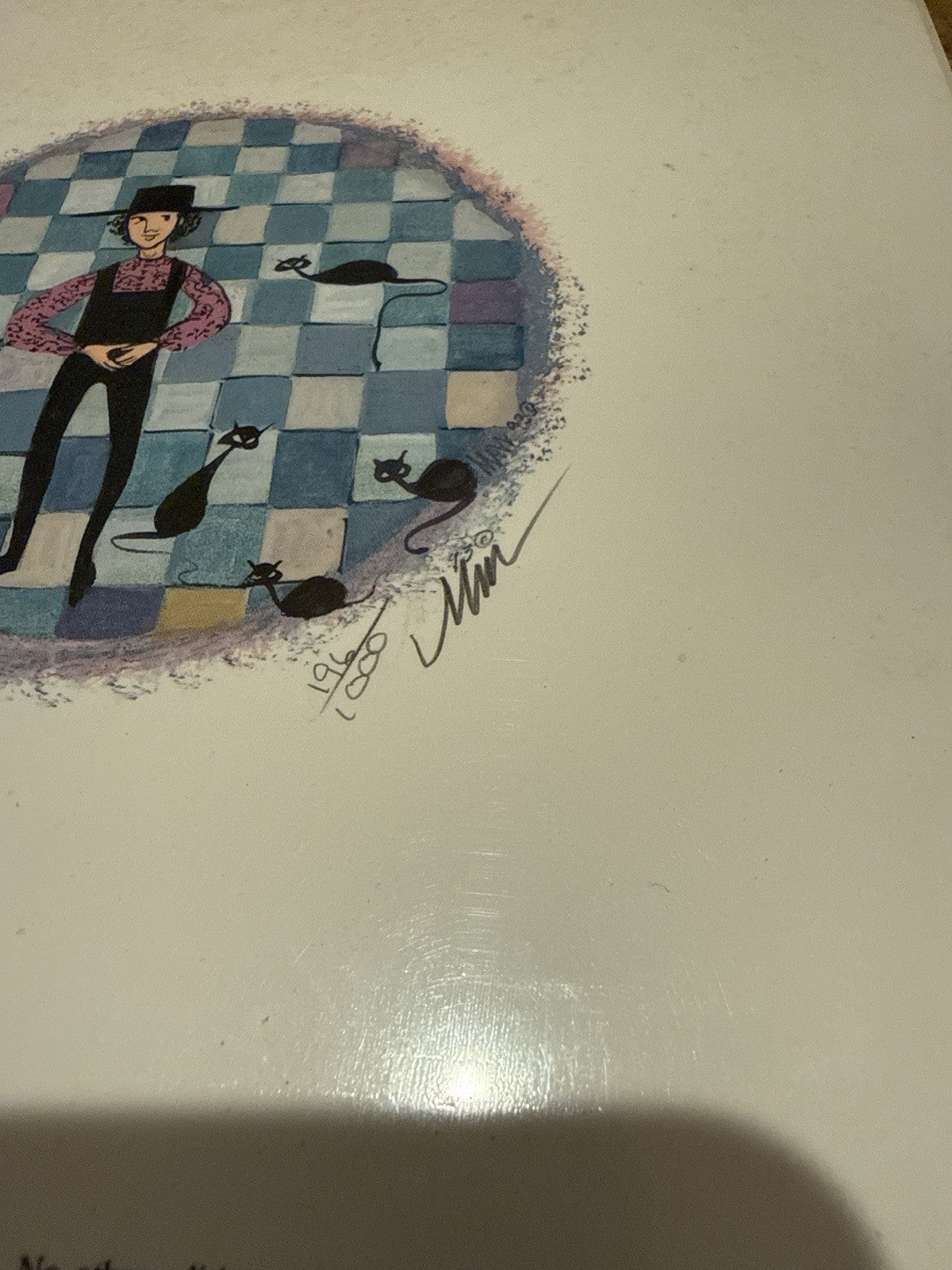 P Buckley Moss Henry 1993 Signed Lithograph 198/1000 Amish Child Art 8x8