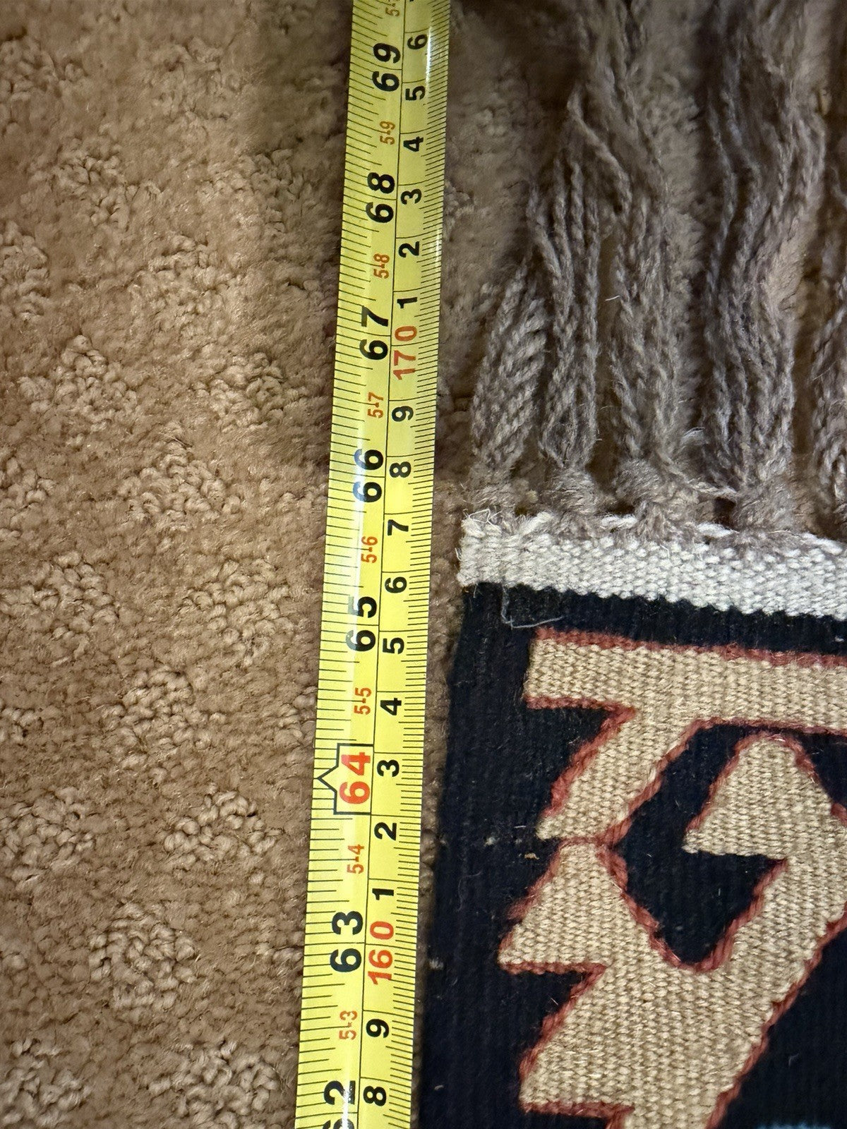 Vintage Turkish Kilim Flat Weave Rug Runner Geometric Tribal Wool Fringe Handmad