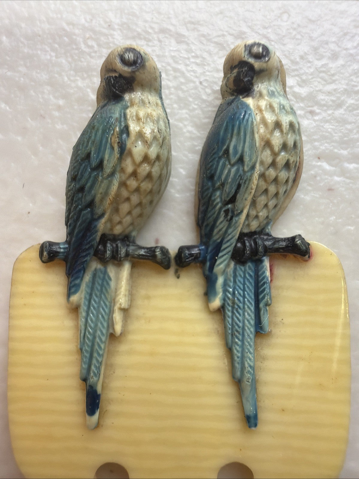 Vintage Celluloid Love Birds Bookmarks Hand Painted