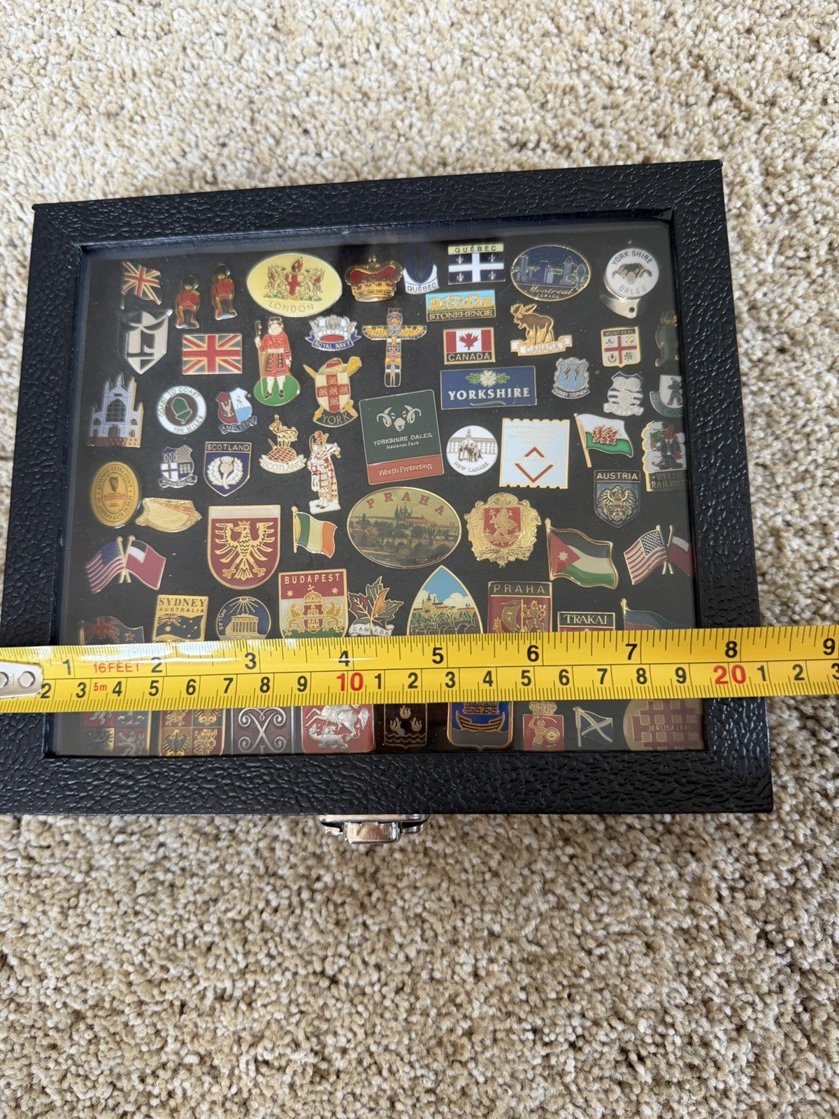 Hobbymaster Black Pin Collector Display Case with Large Travel Pin Collection
