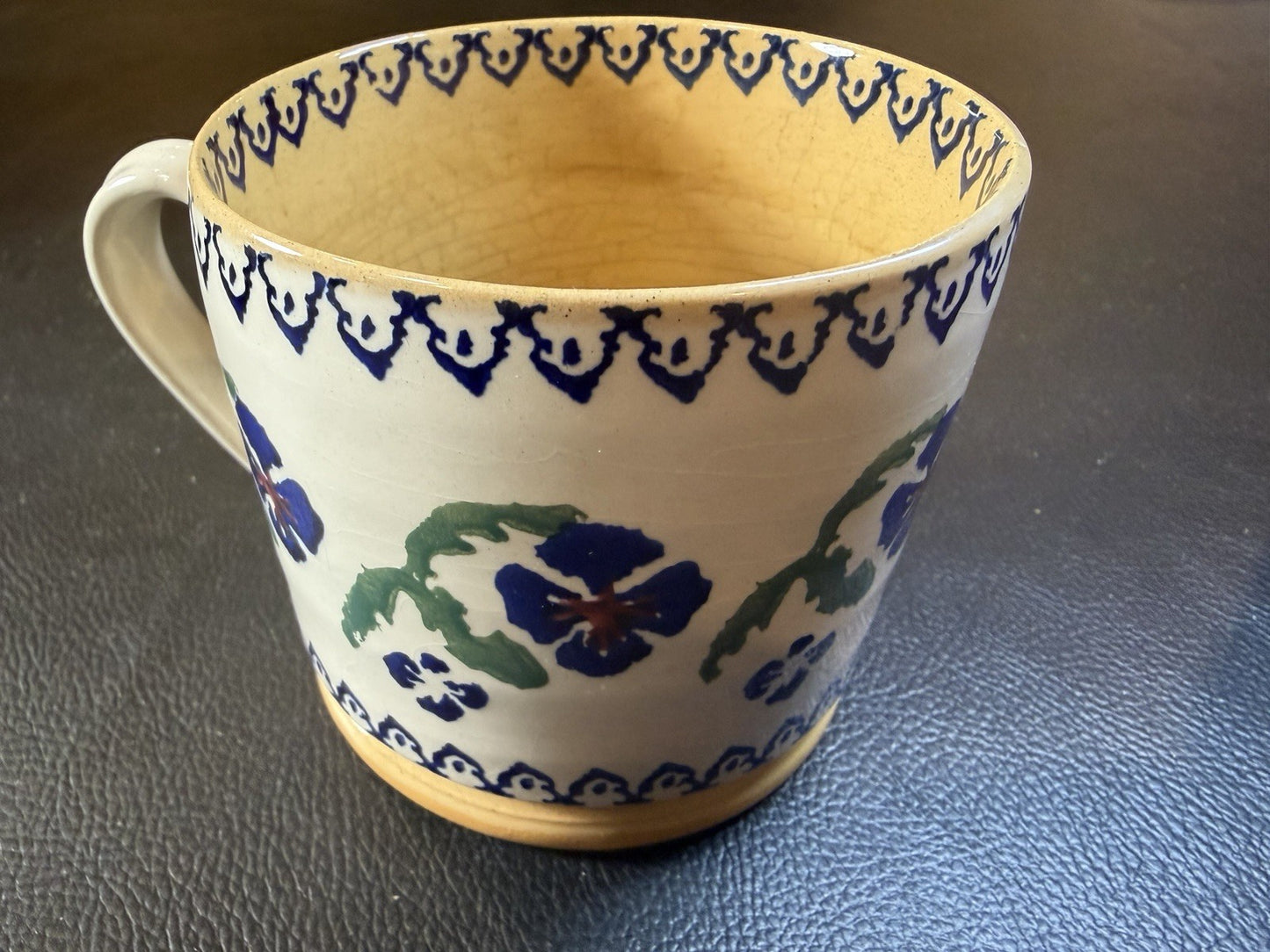 Vintage Nicholas Mosse Pottery Irish Stoneware Large Coffee Mug Floral Ireland