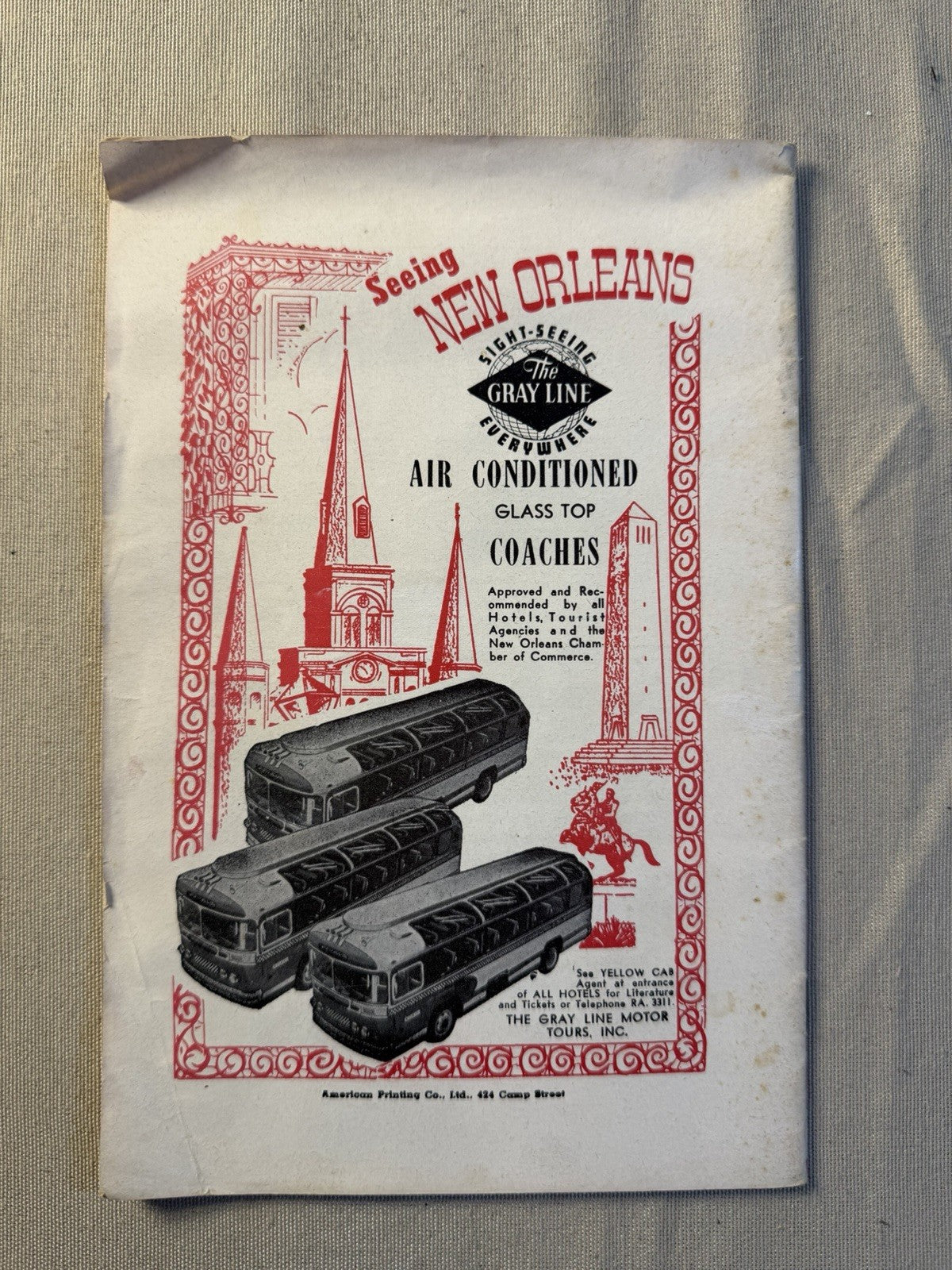 Vintage New Orleans Louisiana Tourist Guide Blue Book Mardi Gras Map 1950s-60s