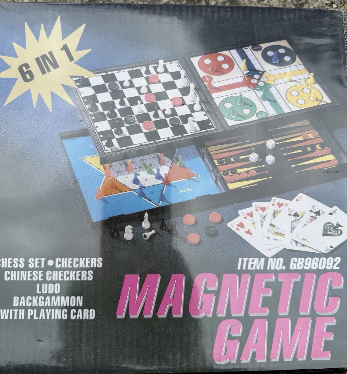 Retro 6 in 1 Magnetic Board Game Set Lot of 4 Travel Tabletop Games New Sealed