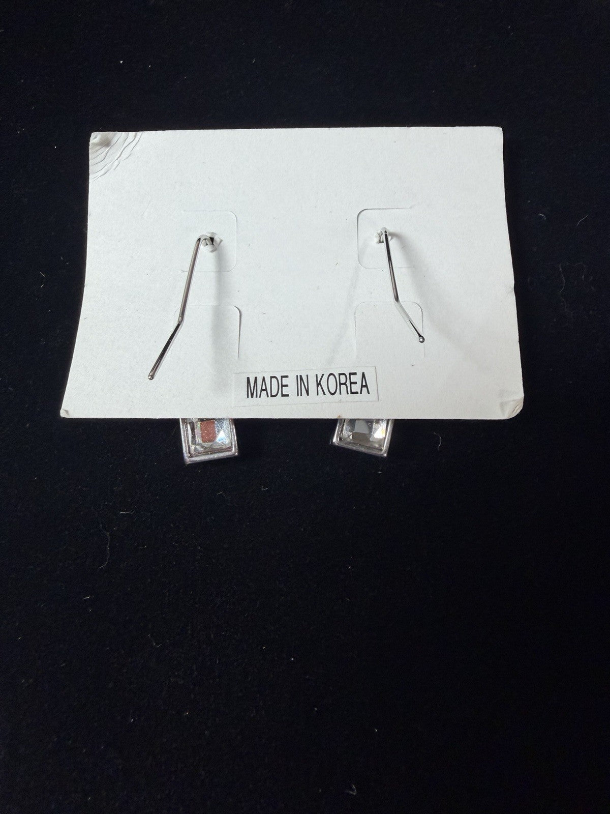 Lia Sophia Blue Clear Crystal Drop Dangle Earrings Silver Tone Jewelry On Card