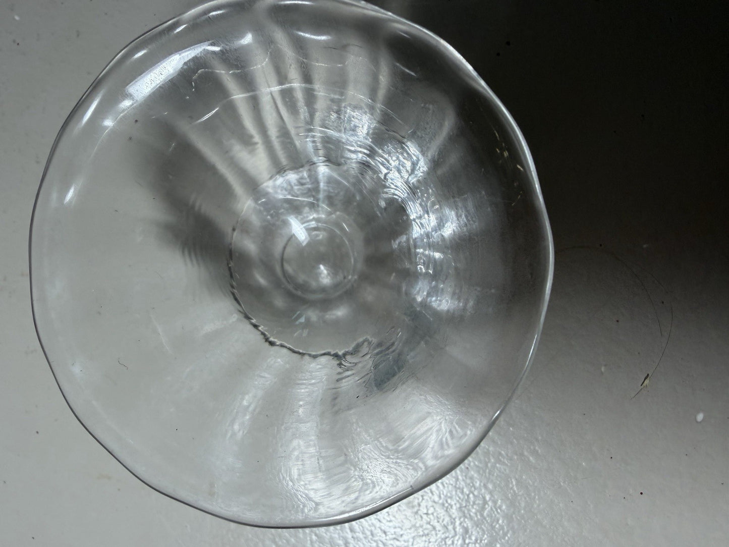Vintage Clear Pressed Glass Open Salt Cellars Dips Set 8 Footed Fluted Bowls