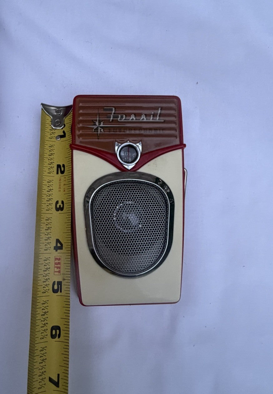 Vtg Fossil Futurephonic AM FM Radio Retro Transistor Tin Box ML-2130 Works