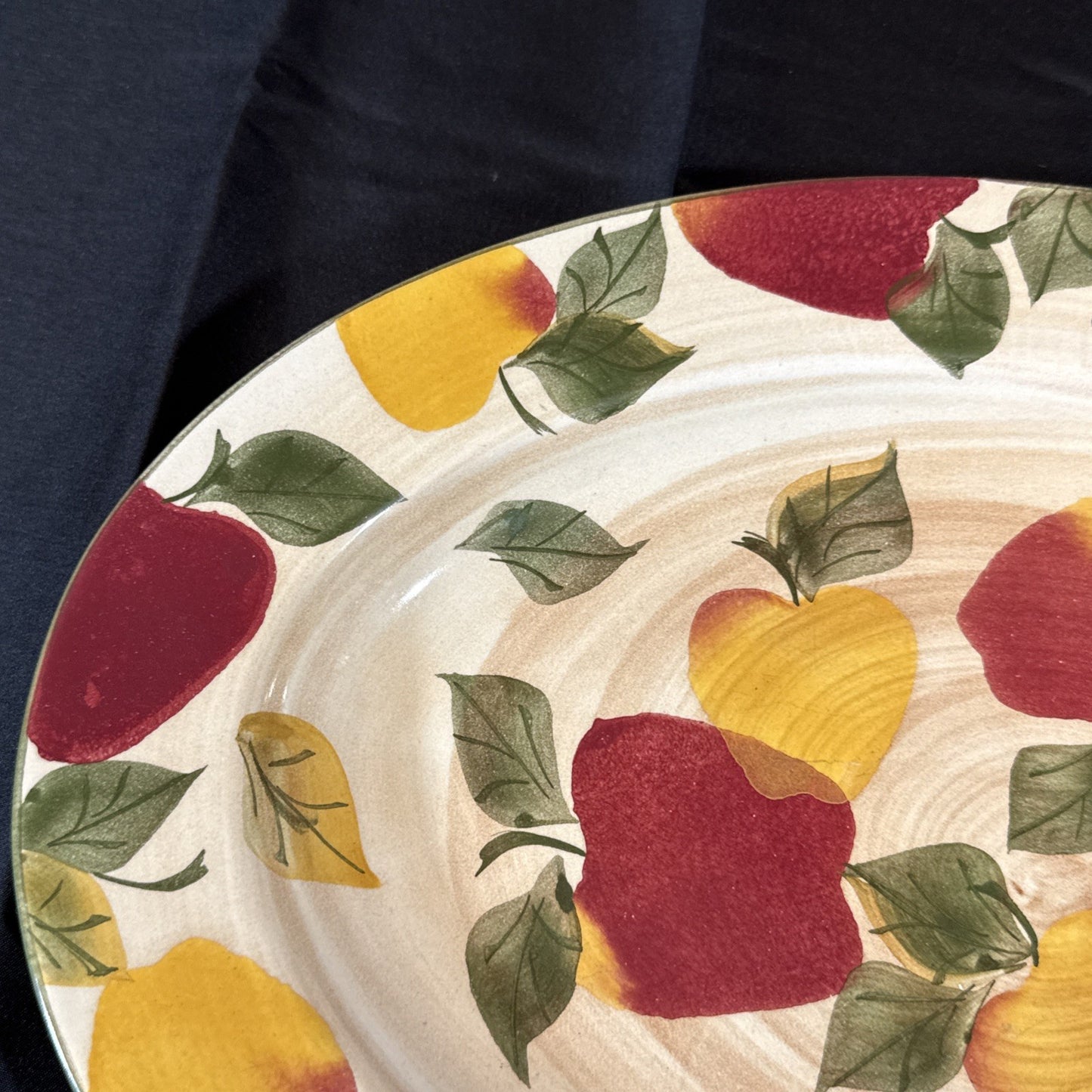 Chaparral Pottery Oval Serving Platter Red Yellow Apples 15x10.5