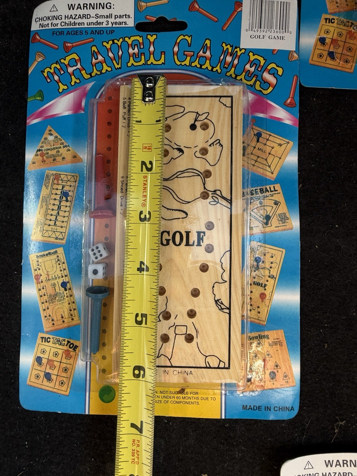 Vintage Wooden Travel Games Lot 3 Golf Football Star Burst Dice Board Pocket