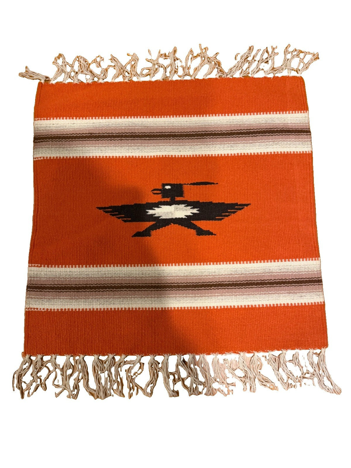 Southwest Native American Style Thunderbird Wool Woven Rug Tapestry Wall 28"x22"