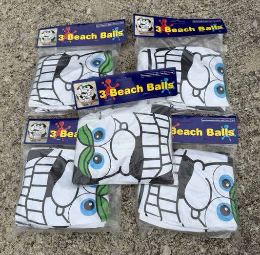 Oriental Trading Cartoon Face Beach Balls 14" Inflatable 5 Packs of 3 - 15 total