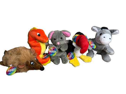 OTC Bean Bag Plush Animals Coral Harry Tootie Jack Madison Vintage Style Toys