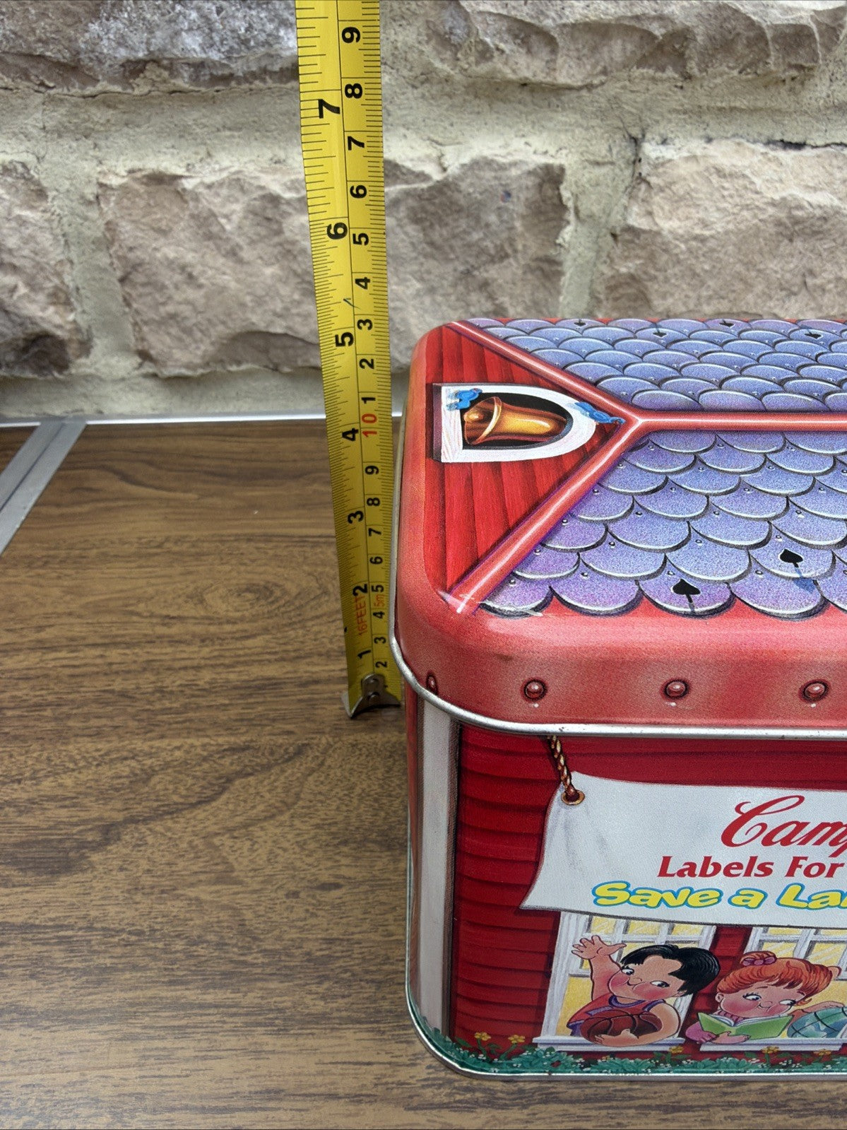 Vintage Campbell Soup Schoolhouse Tin Save A Label Day 1998