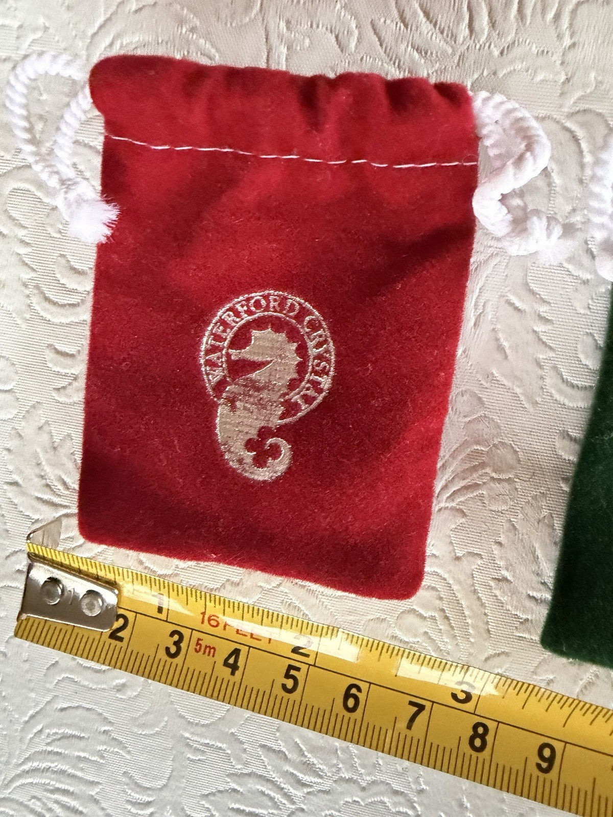 Waterford Crystal Ring Gift Boxes Lot of 3 Red Green Velvet Display Pouches Case