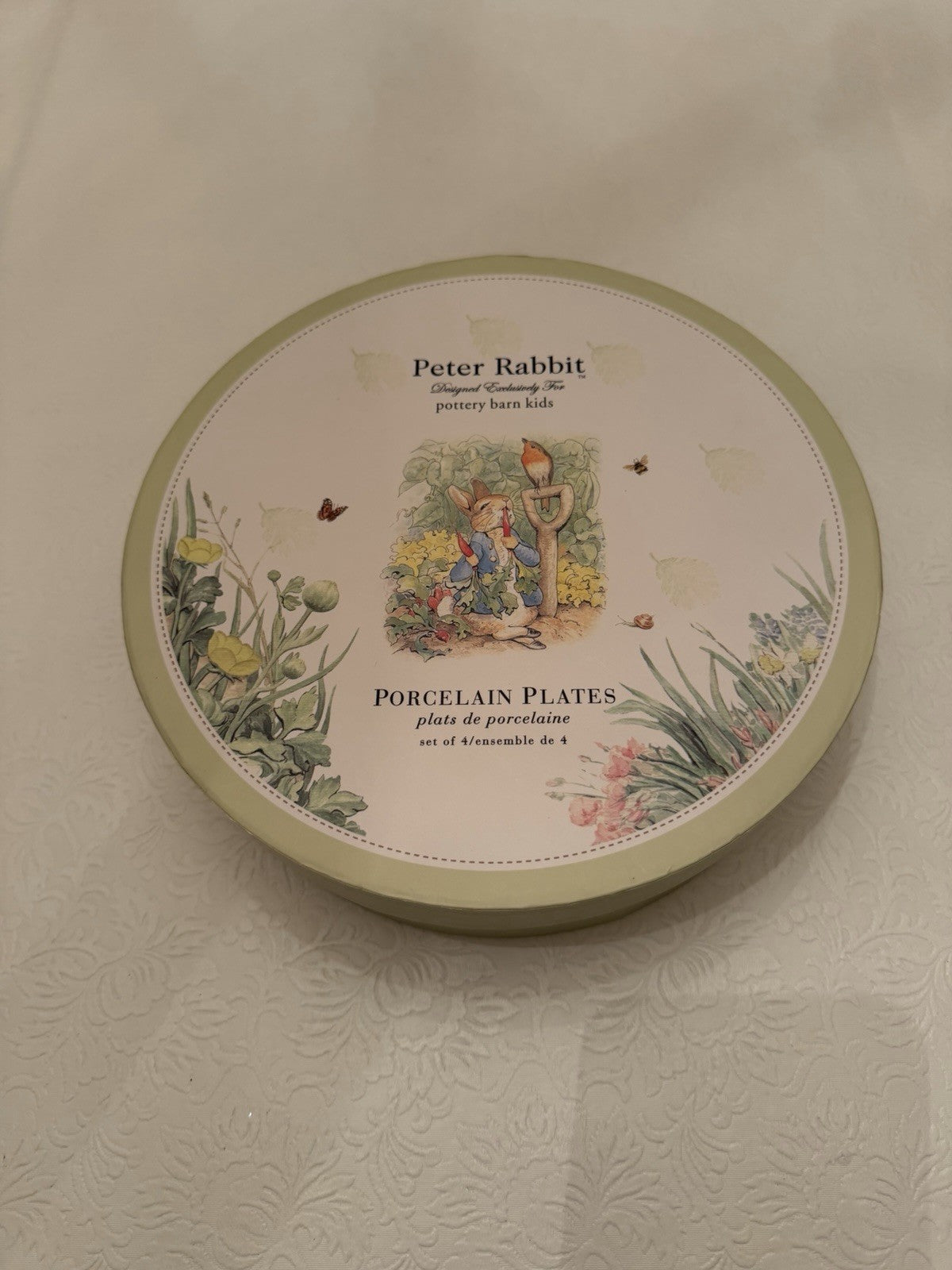 Pottery Barn Kids Peter Rabbit Porcelain Plates Set 4 Beatrix Potter Boxed 2008