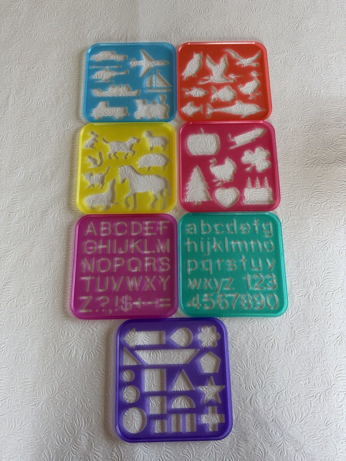 Vintage Tuppertoys Stencil Art Plastic Template Set Boxed Tupperware Creative