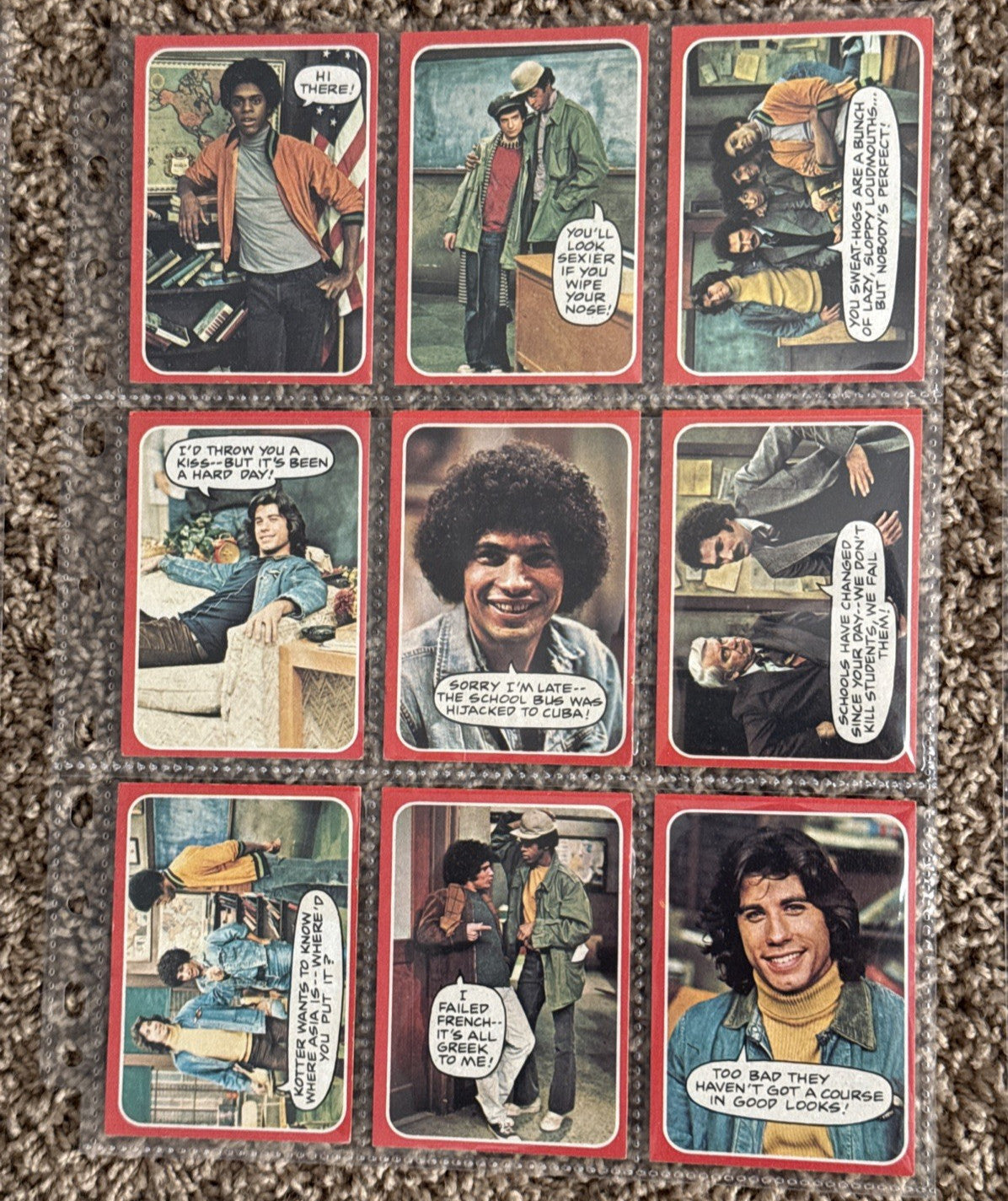 Vintage 1970s Topps TV Card Lot 73pc Charlies Angels Kotter Good Times Kung Fu