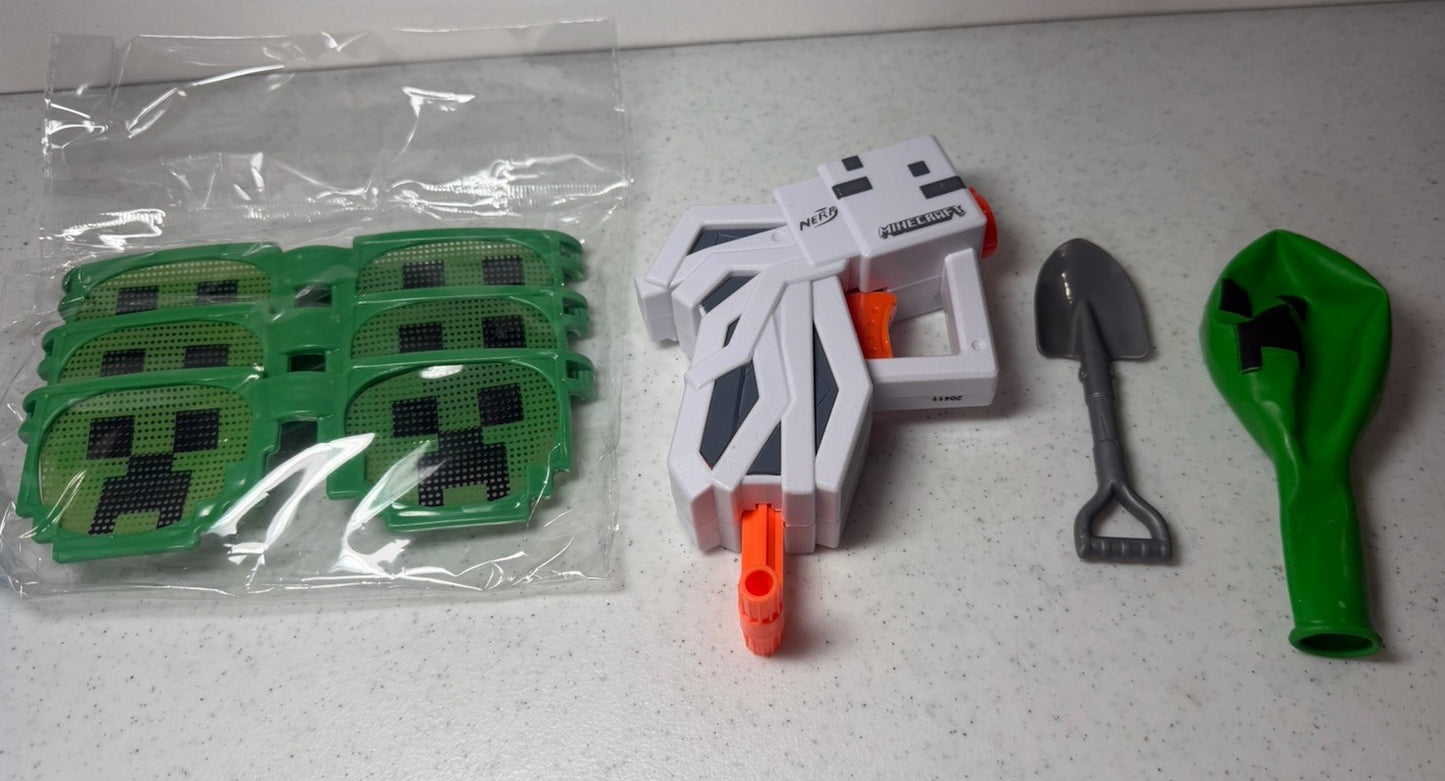 Nerf Minecraft Ghast Blaster Creeper Pixel Sunglasses Party Favor Toy Lot