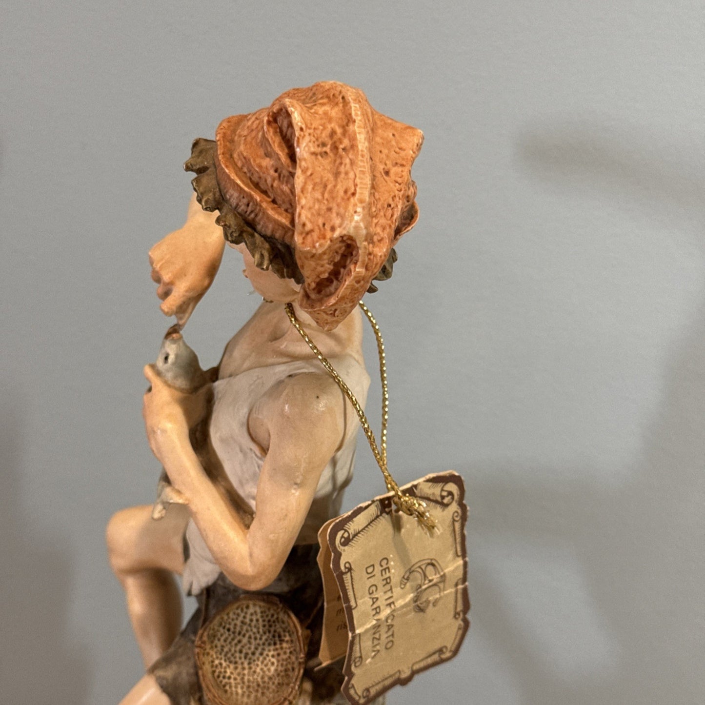 Giuseppe Armani Boy With Fish Figurine 326S Florence Italy COA Vintage