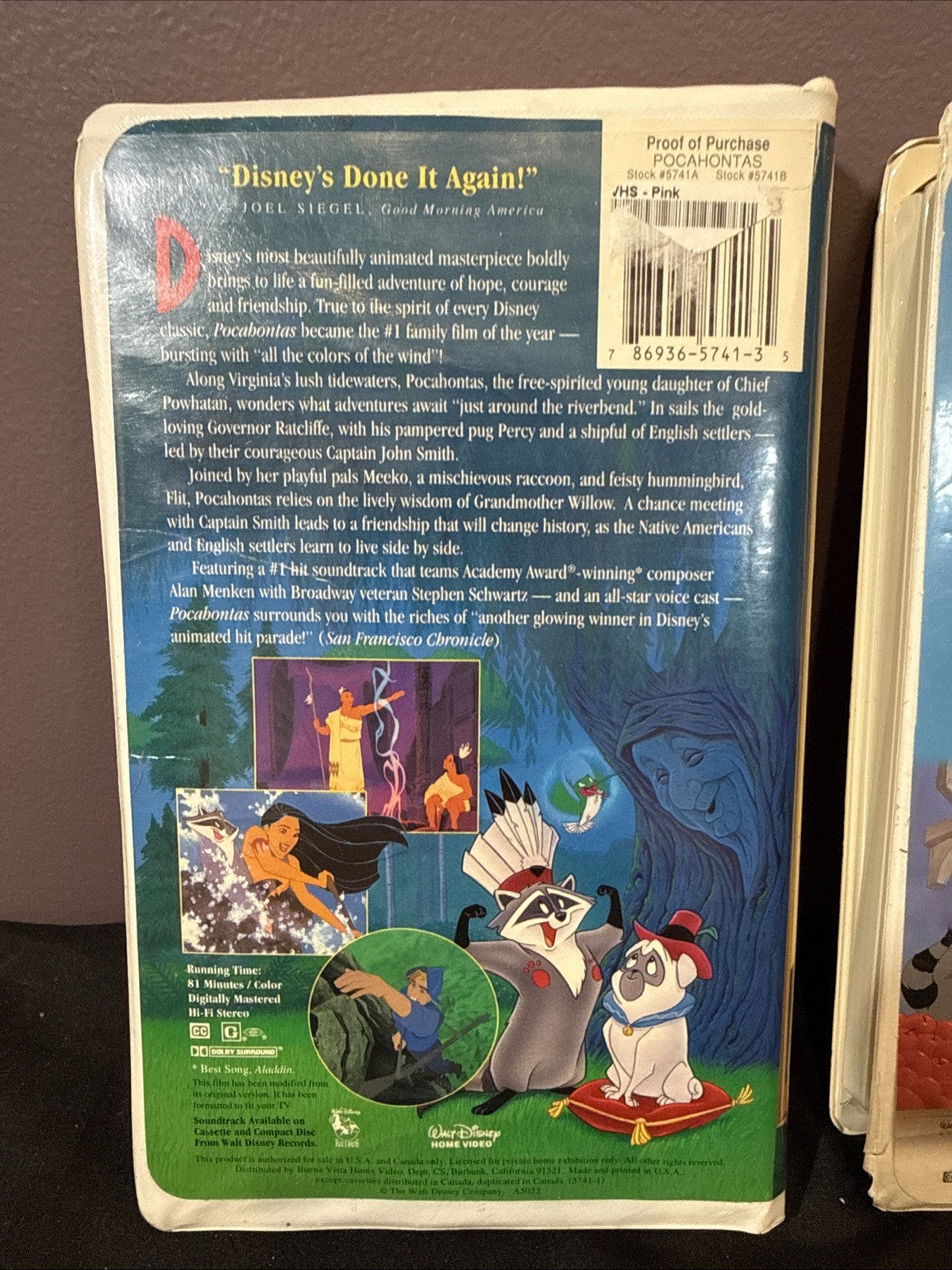 Disney Pocahontas VHS Lot 2 Movies Classic Animated Tapes