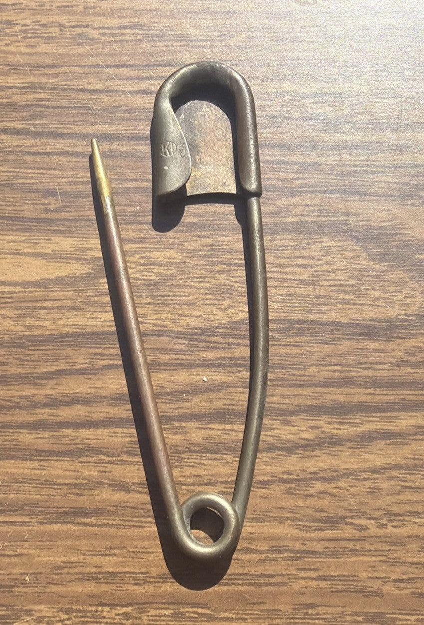Vintage Oversize 5" Brass Safety Pin Scuba Military Utility Pin Large