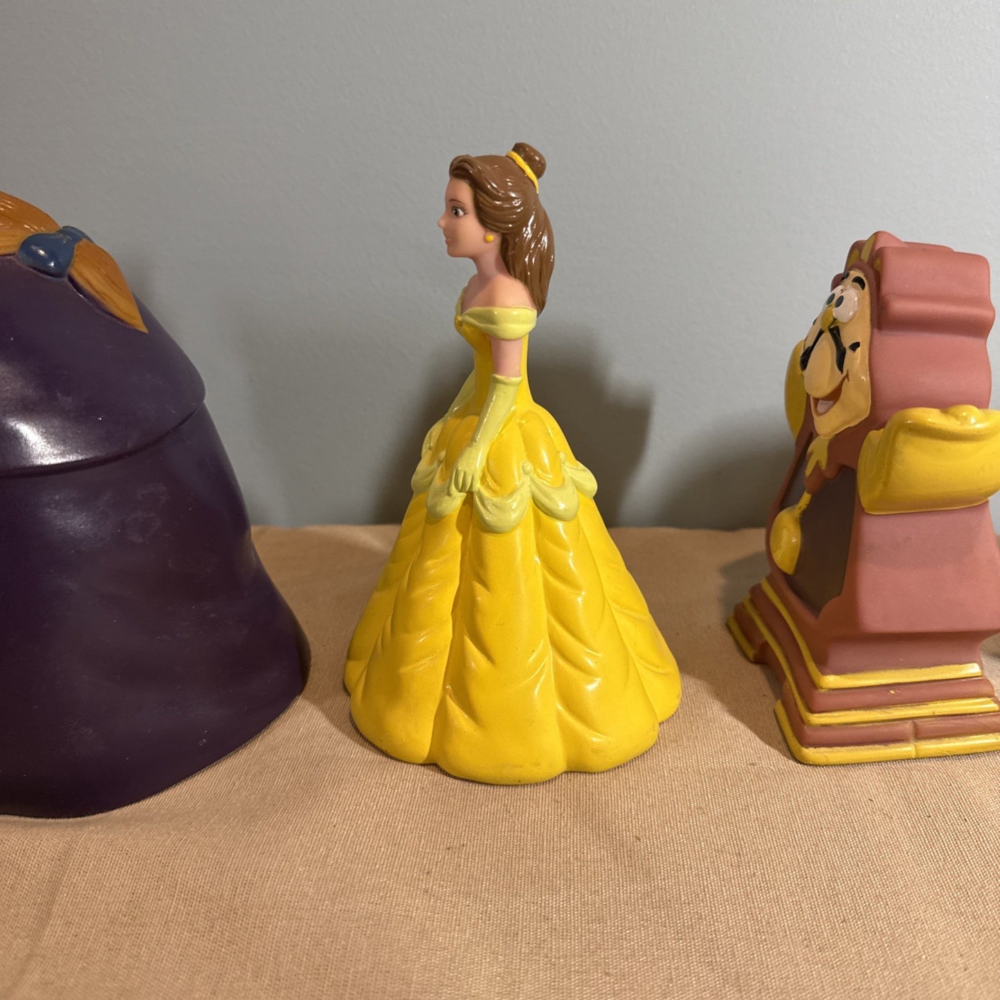 1992 Pizza Hut Beauty And The Beast Hand Puppets Disney Lot Of 4 Vintage