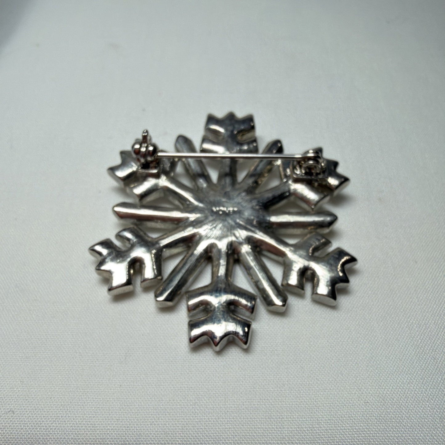 Monet Snowflake Brooch Vintage Clear Rhinestone Christmas Sparkle 2"