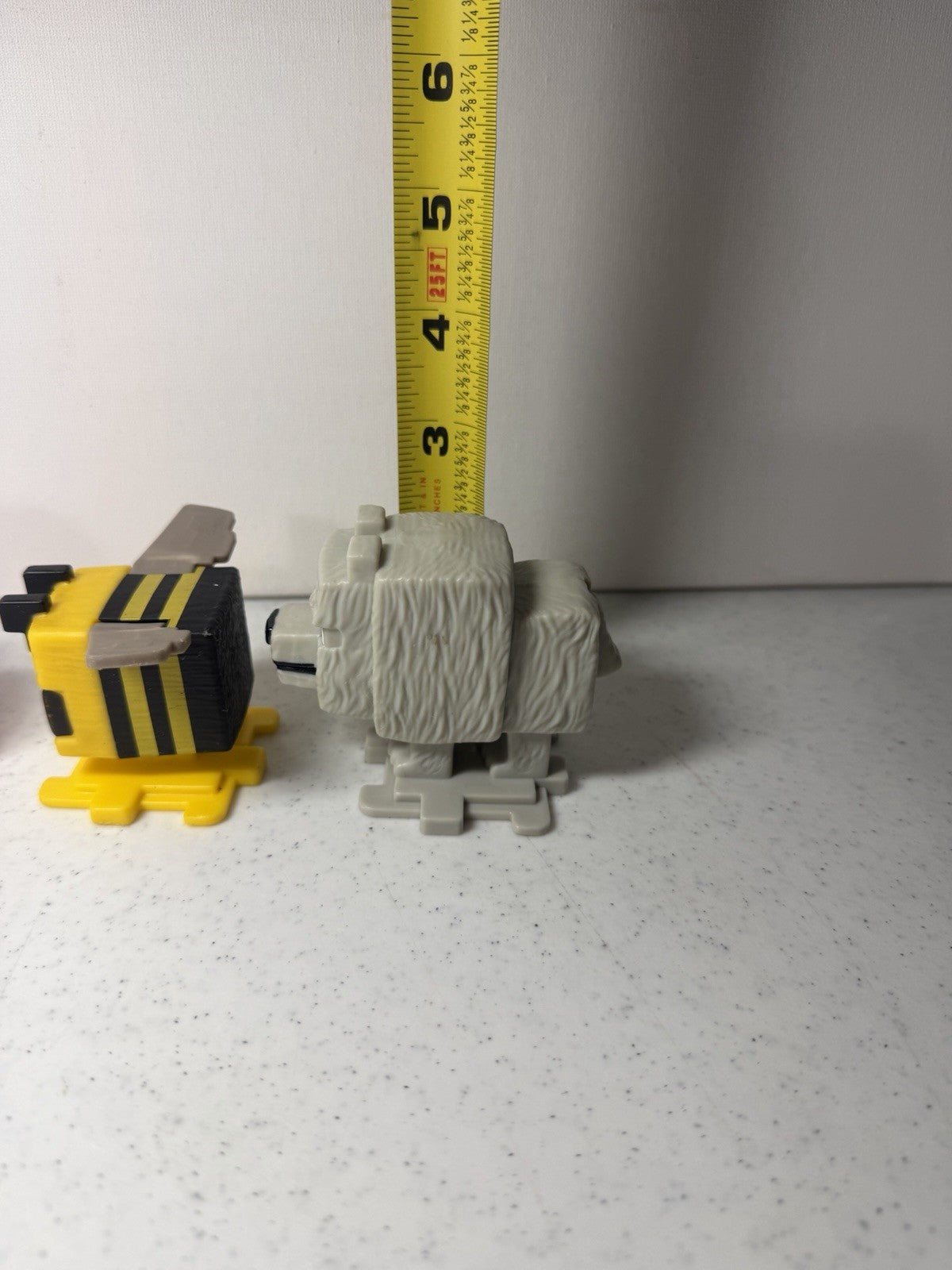 McDonalds Minecraft Movie Happy Meal Toy Lot Pink Sheep Bee Dennis Wolf 3pc