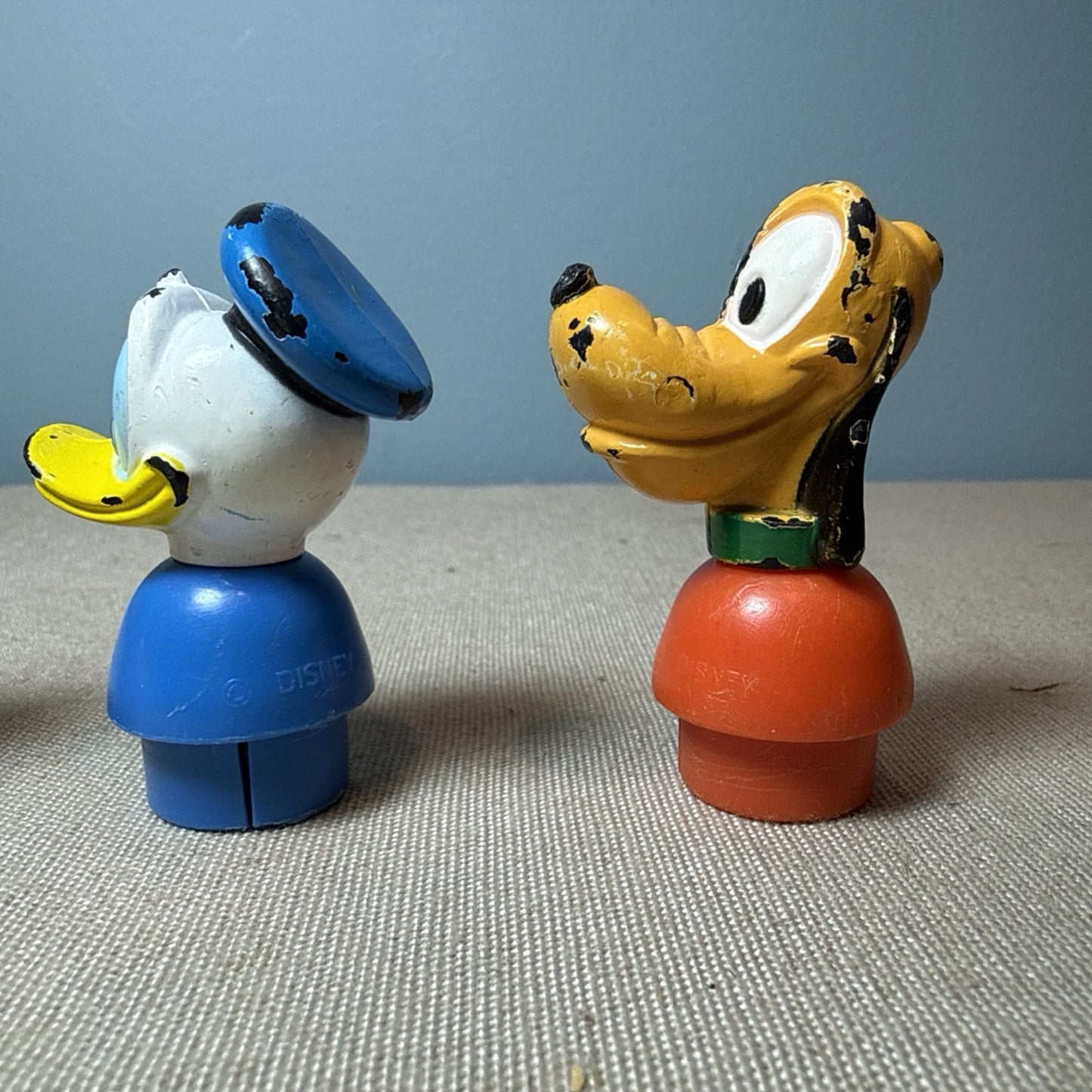 Vintage ILLCO Disney Little People Mickey Pluto Donald Lot