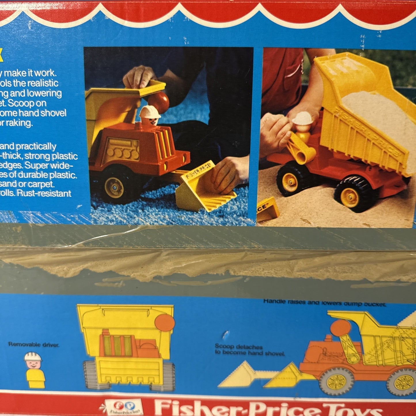 Vintage 1975 Fisher Price #302 Dump Truck Pre-owned with Original Box