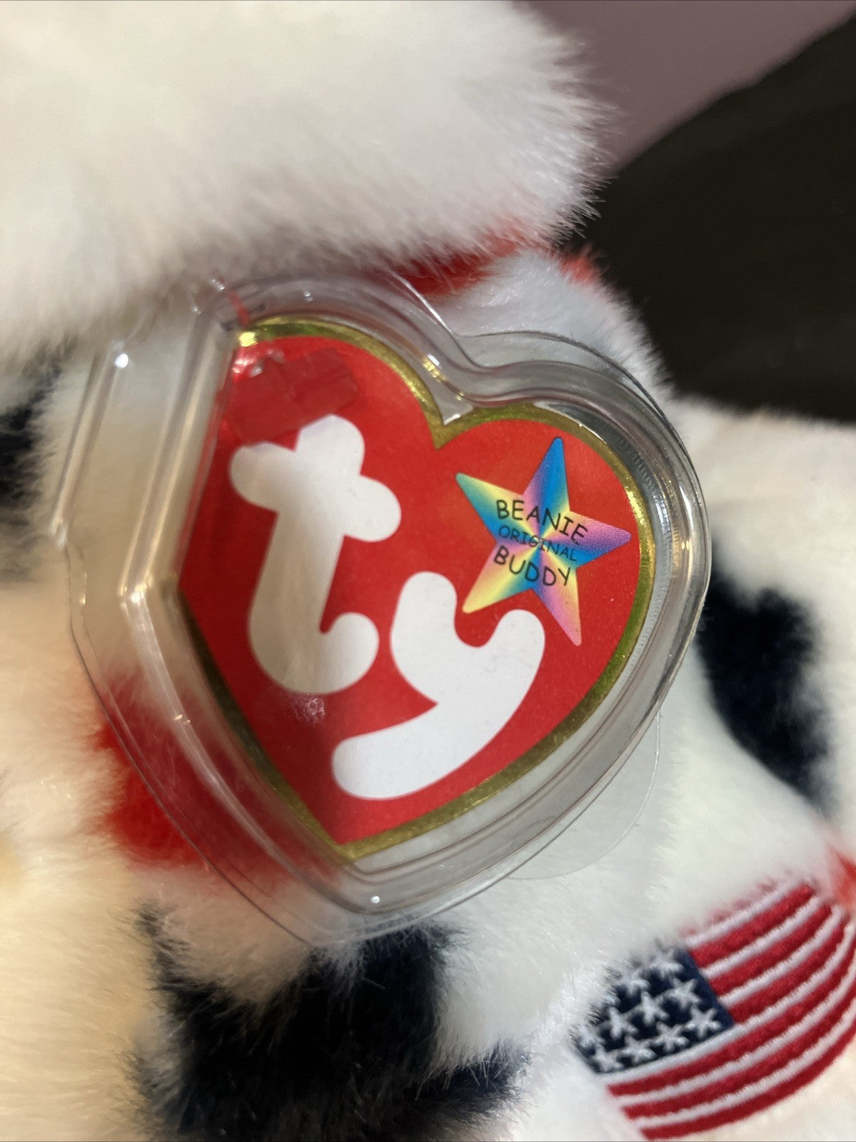 Ty Beanie Babies Glory Bear Plush Toy Red White Blue Stars