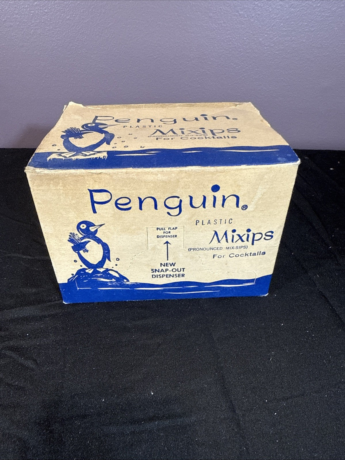 Vintage Cocktail Plastic Sticks Straws Penguin Mixips Barware Used Incomplete