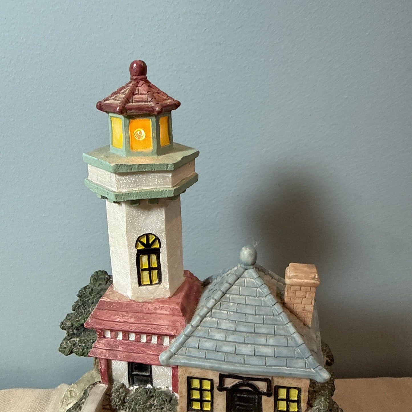 Nautical Lighthouse Tabletop Night Light Ocean Sounds 9x7x6 Harbor Beach Decor