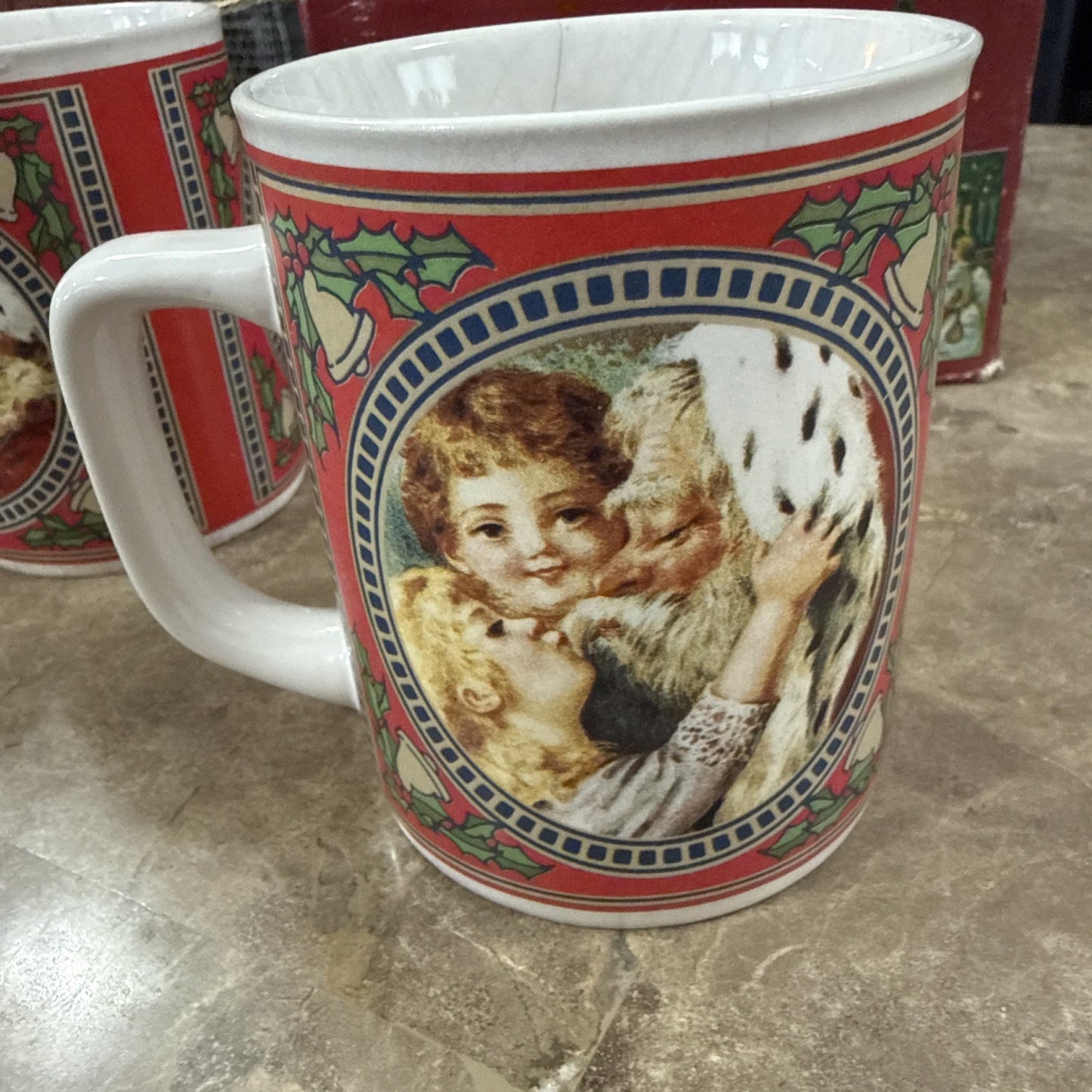 1987 Enesco The Gifted Line John Grossman Santa St Nicholas Mugs Set of 4 Box