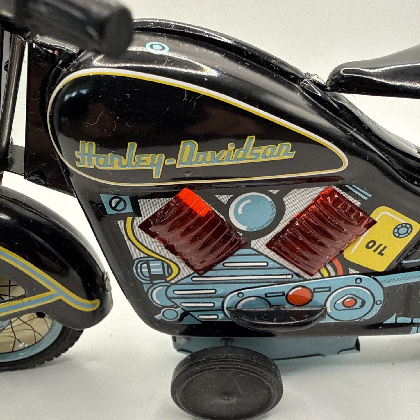 1958 Harley Davidson Motorcycle Friction Toy Vintage Style Yr 2000 Reproduction