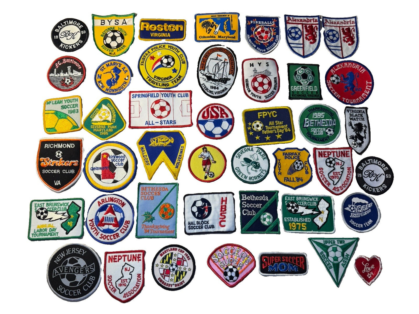 Vintage Soccer Patches Collection Youth Club Tournaments Maryland Virginia NJ
