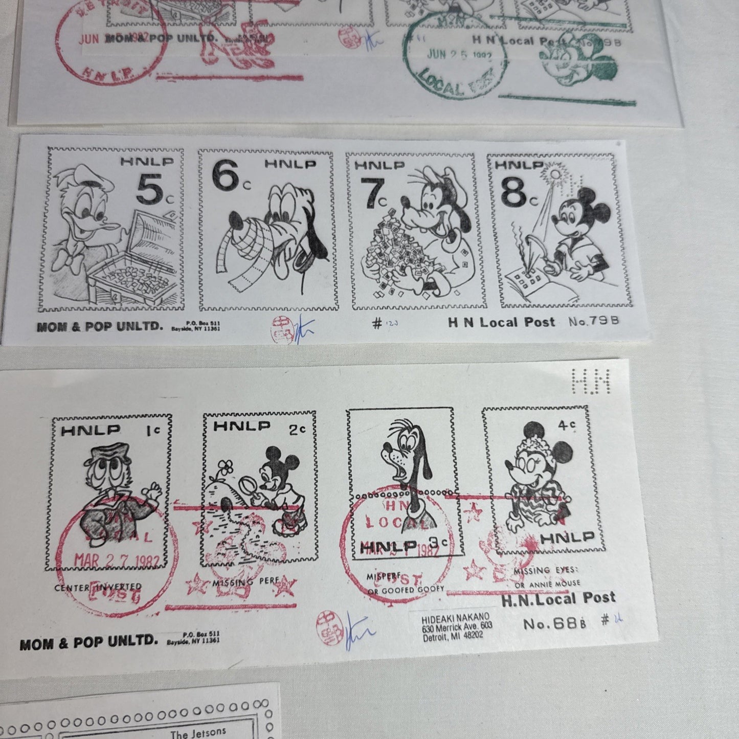 Vintage Hideaki Nakano HNLP Cinderella Stamp Artist Cover Lot 1982 Japan Postal