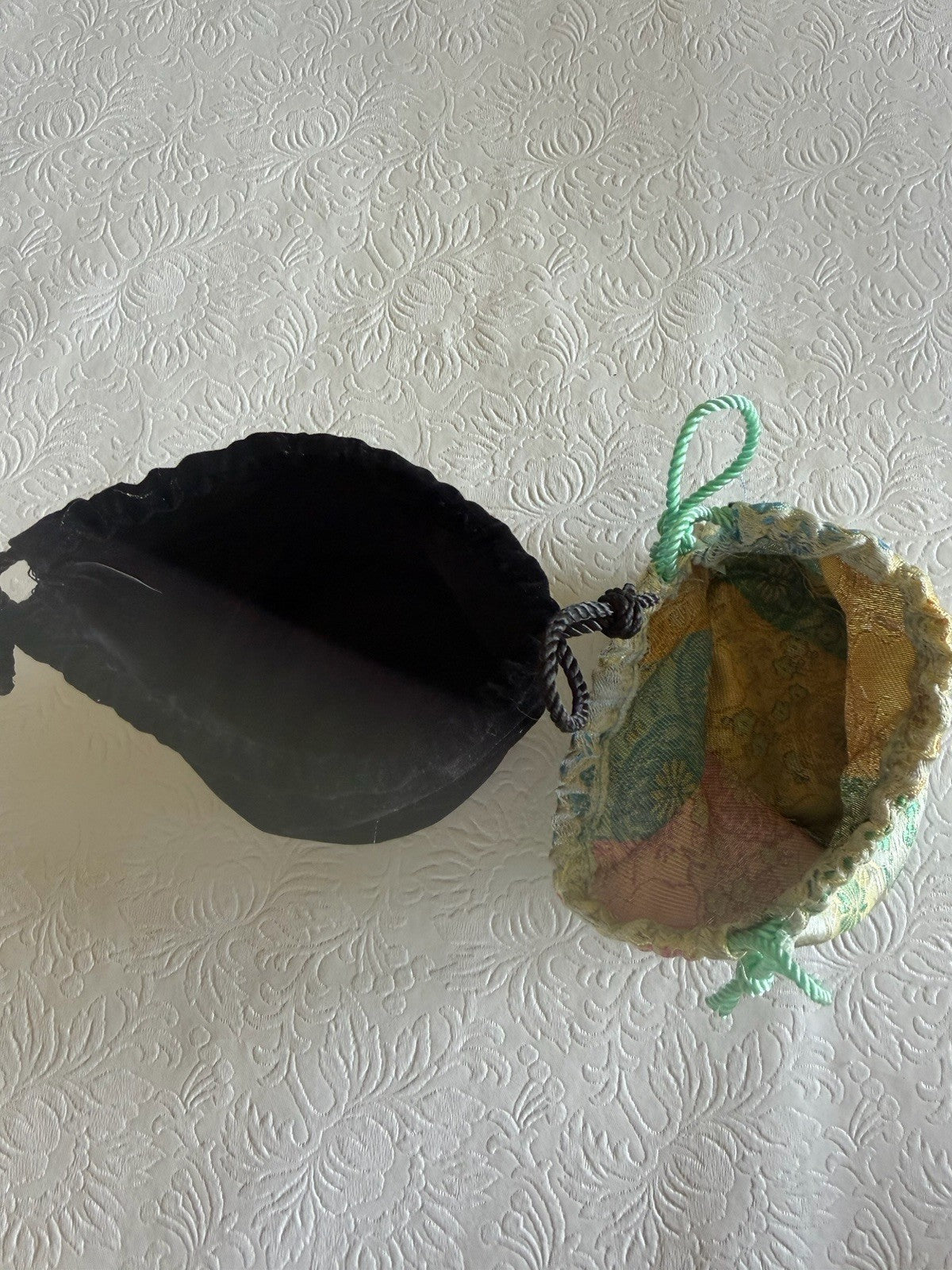 Vintage Jewelry Pouch Lot Velvet Silk Drawstring Anti Tarnish 10 Pc