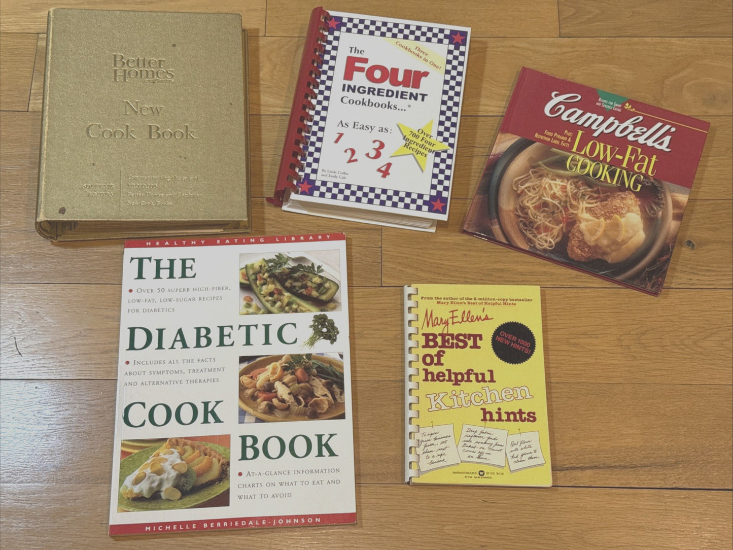 Cookbook Lot, Mixed Cookbooks Bundle, Assorted Titles, + Bonus kitchen tips book