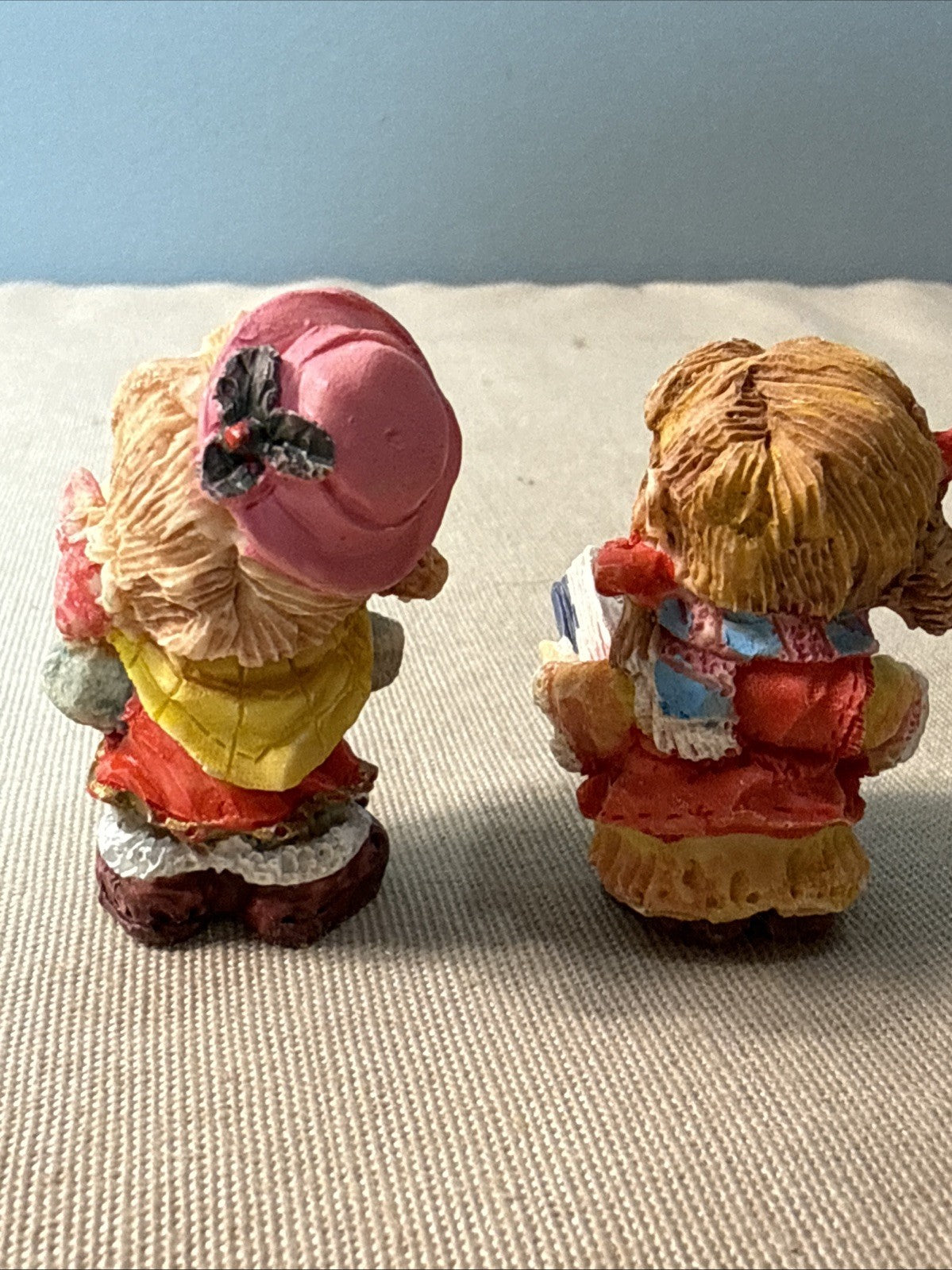 Vintage 2" Christmas Carolers Figurines Set of 9 Resin Children Singing Holiday
