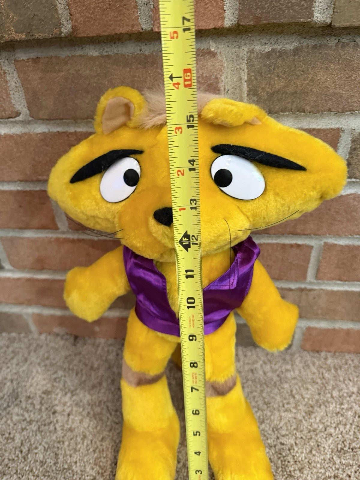 Vintage 1990s Cinemark Front Row Joe Cat Plush Movie Theater Mascot 15.5" Toy