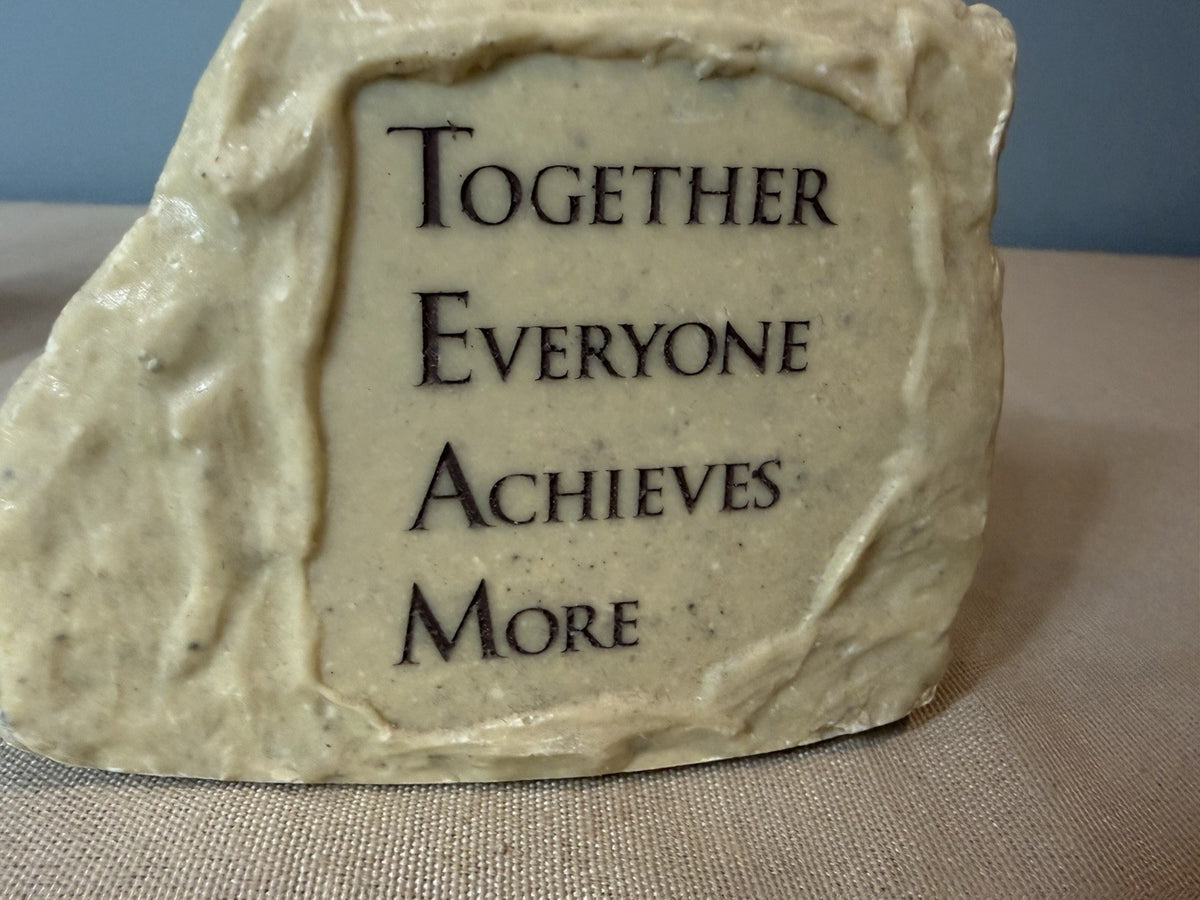 Etched In Stone Together Everyone Achieves More TEAM Desk Stone 1993 NIB Decor