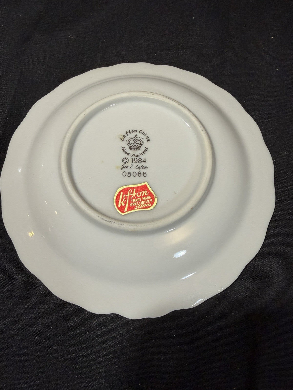 1984 Lefton Hand Painted China 25th Anniversary Pitcher Plate & Candle Votive