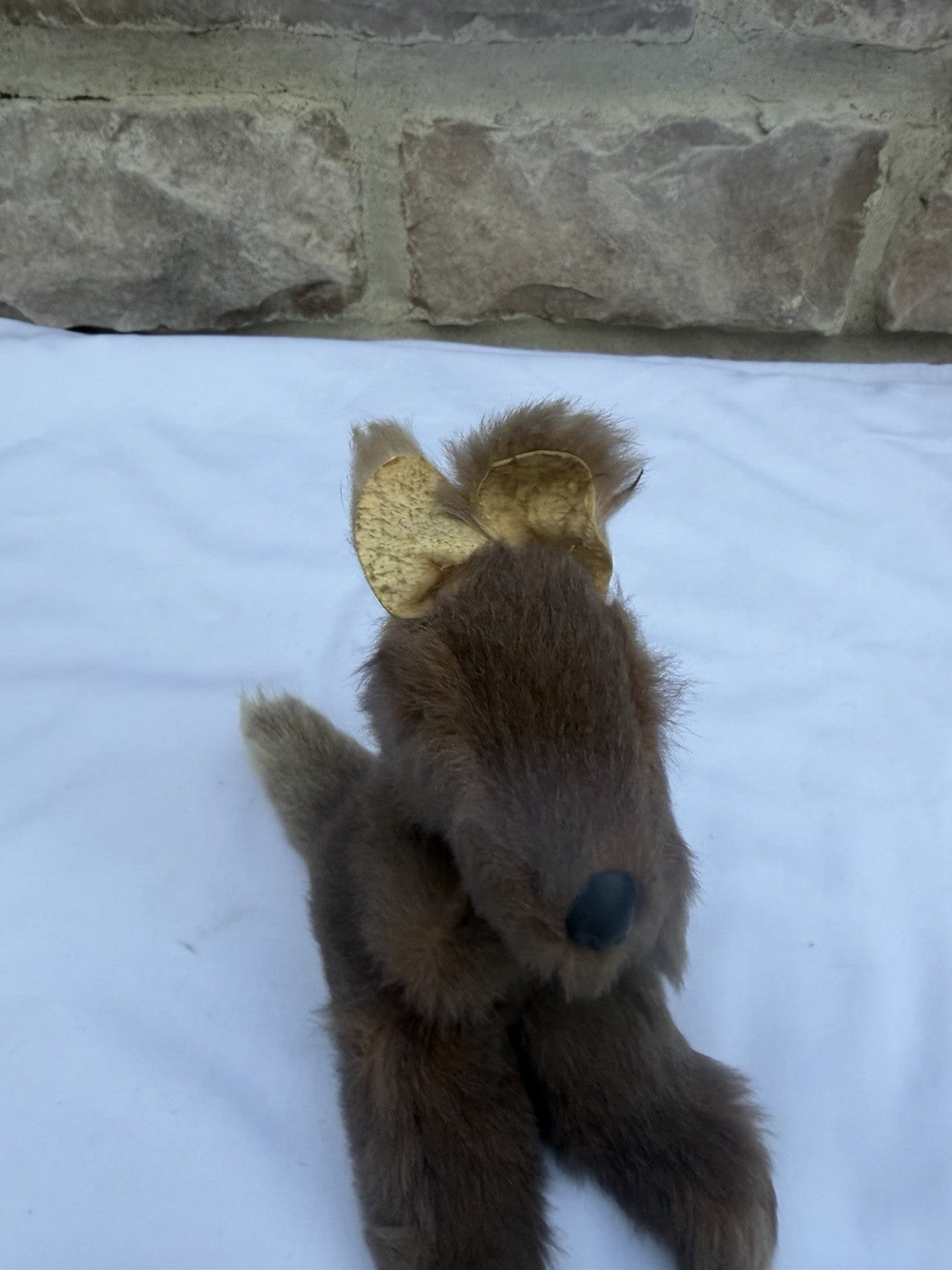 Vintage Genuine Fur Kangaroo Figurine Australia Souvenir Plush Small Collectible