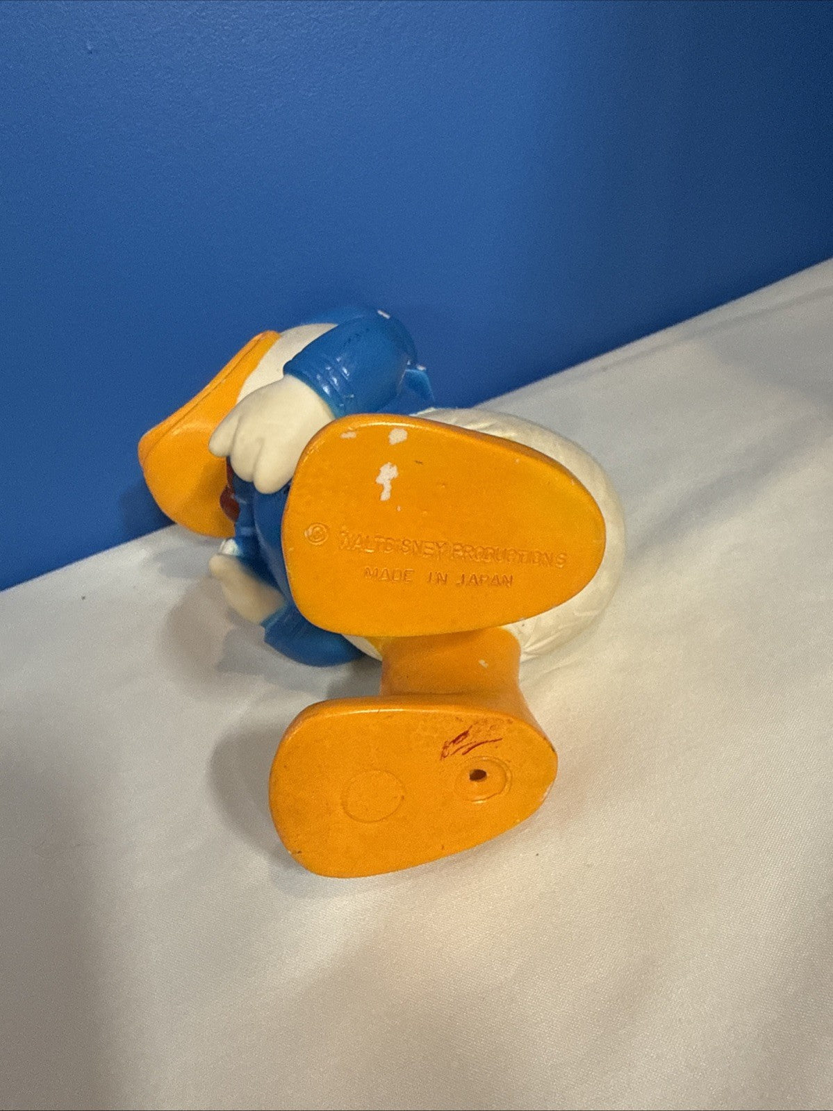 Vintage Walt Disney Donald Duck Vinyl Squeaker Toy Japan 8.5 Inch Figure