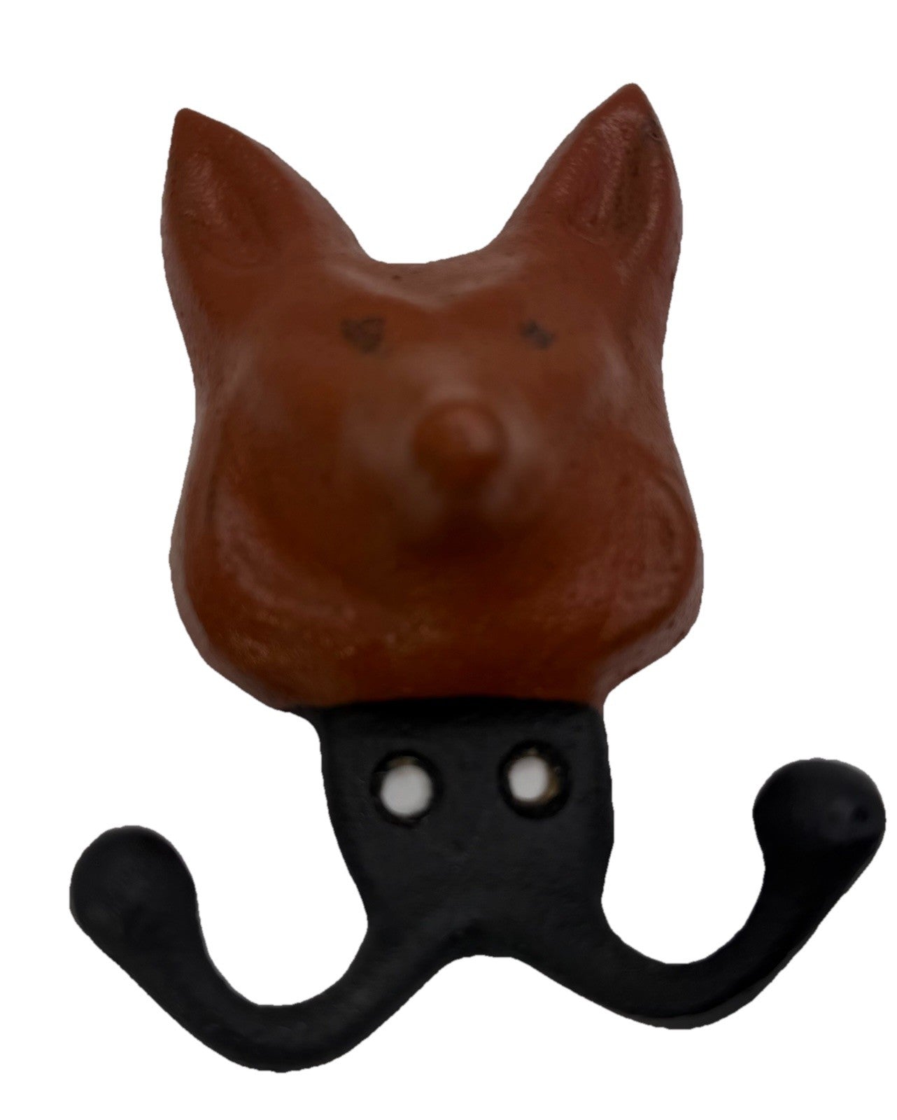 Vintage Cast Iron Wolf Head Wall Hook Rustic Cabin Coat Hat Hanger